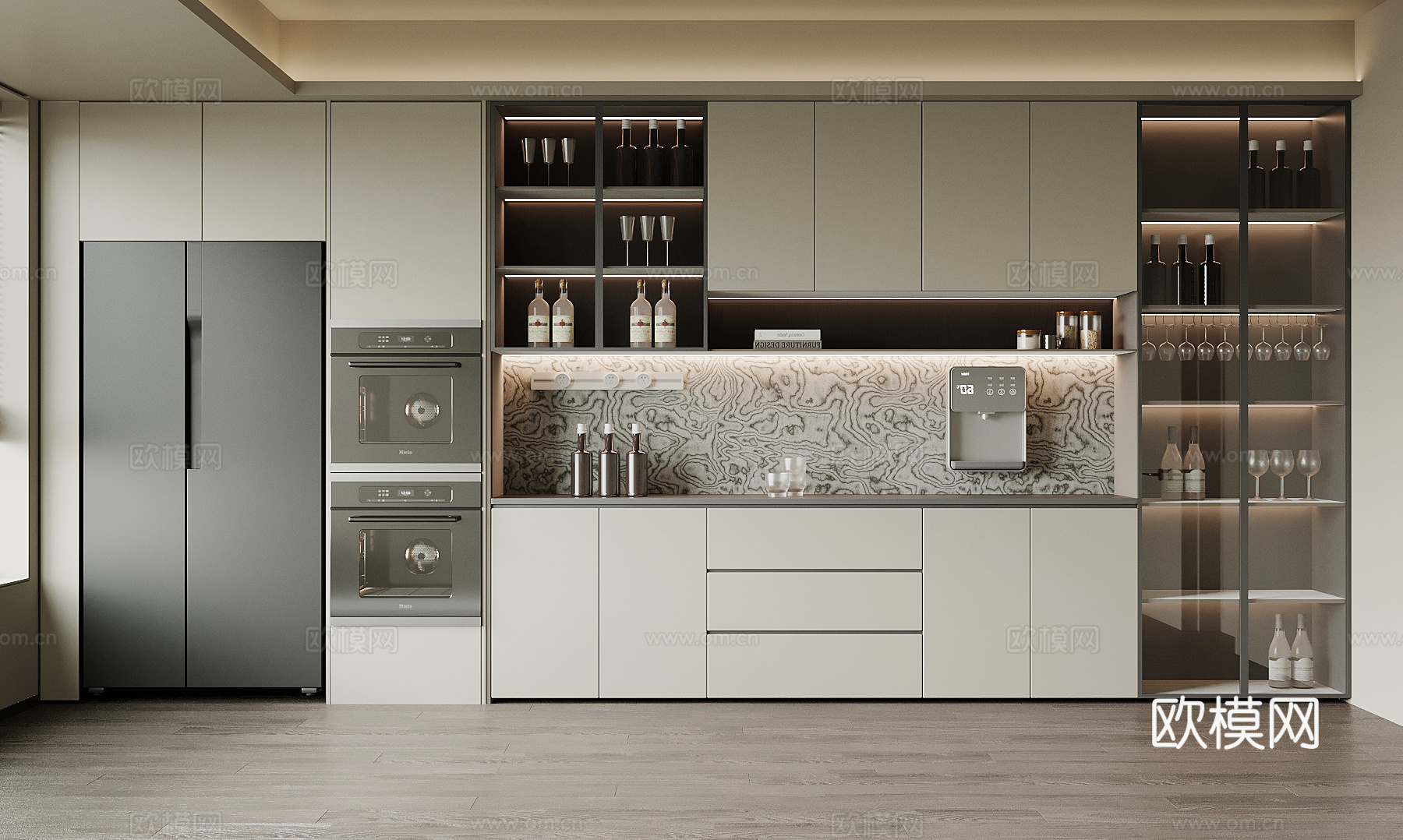 现代酒柜3d模型下载