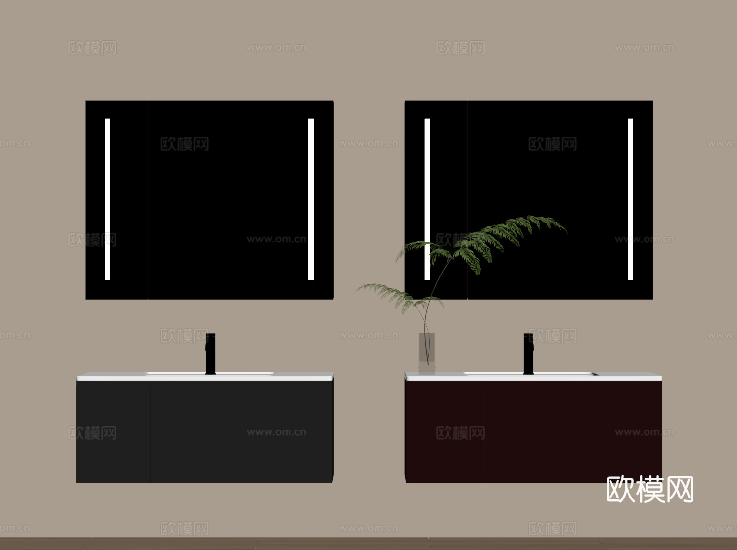 现代意式浴室柜su模型