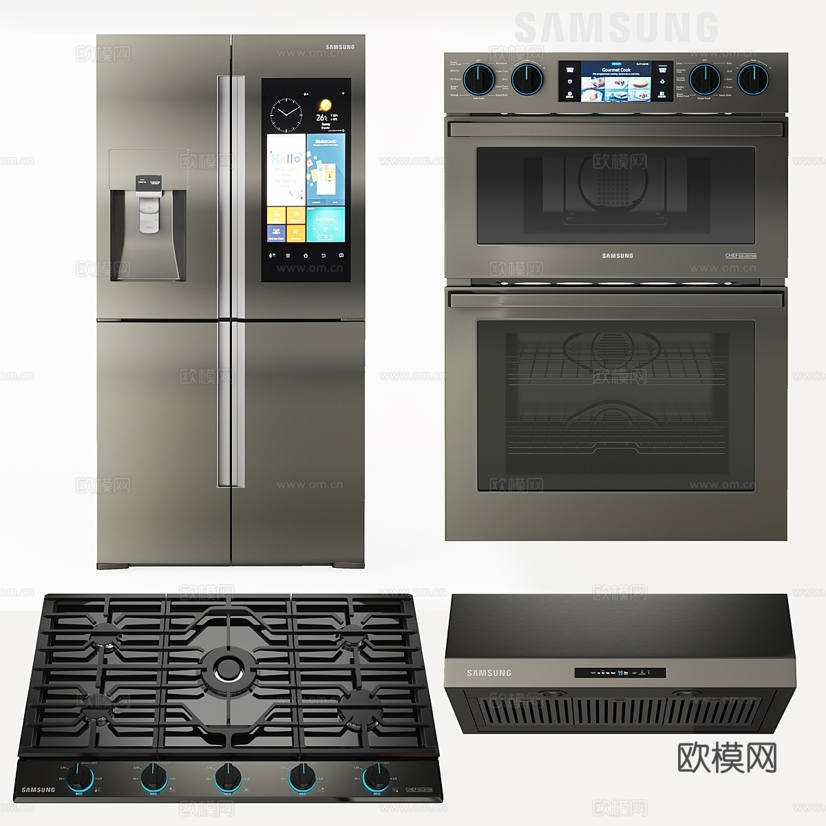 三星厨房套装3d模型下载