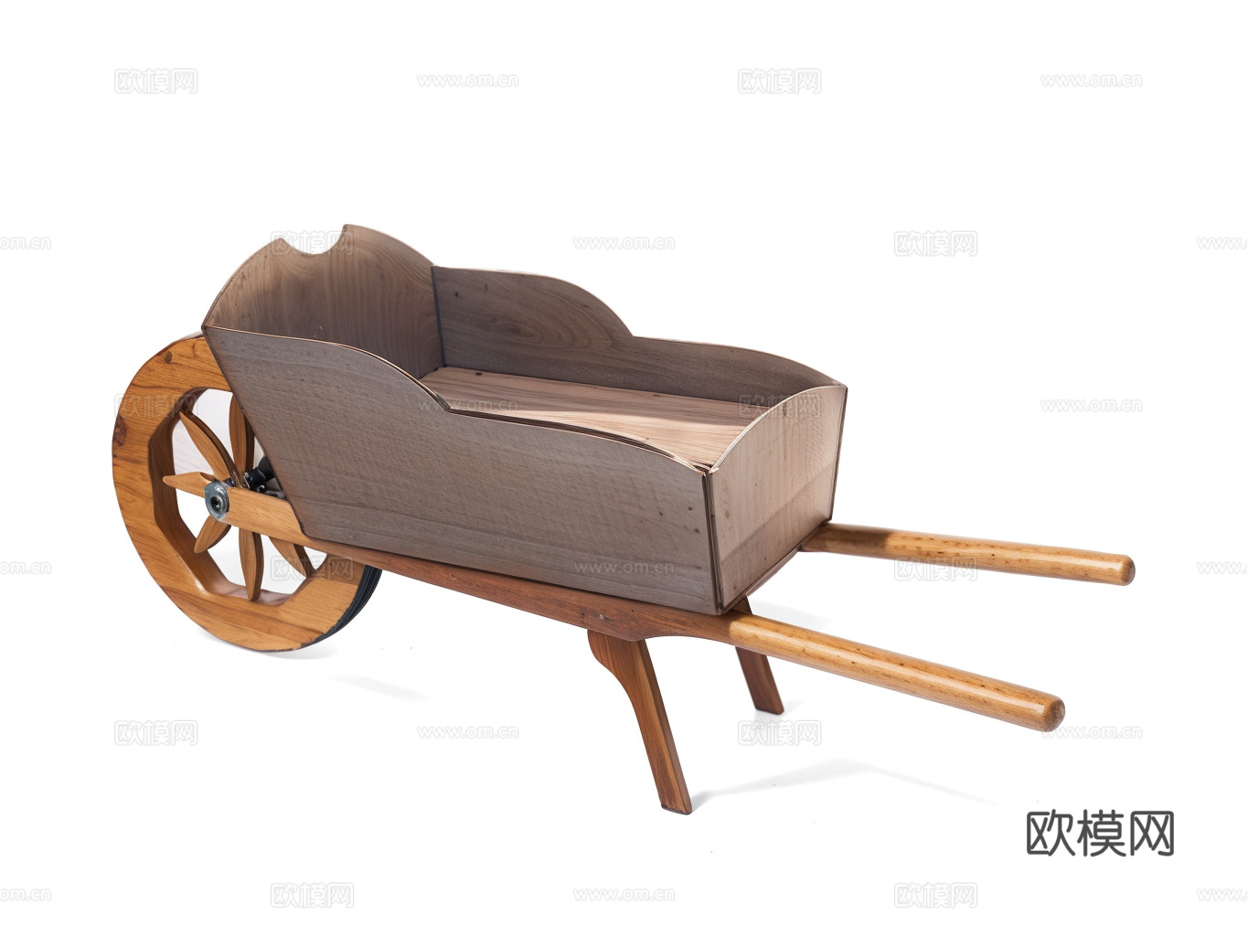 独轮车工地推车su模型