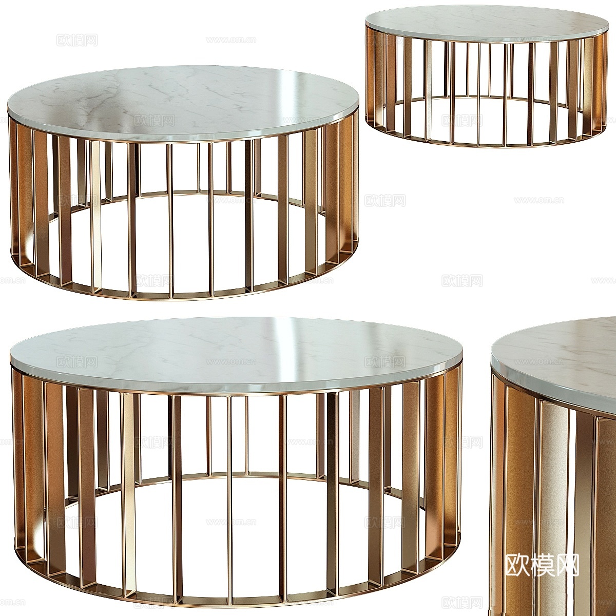 Roxette大理石台面圆形茶几3d模型下载