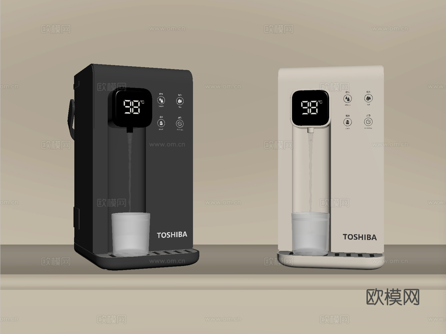 现代直饮机 管线机 饮水机 净水器su模型