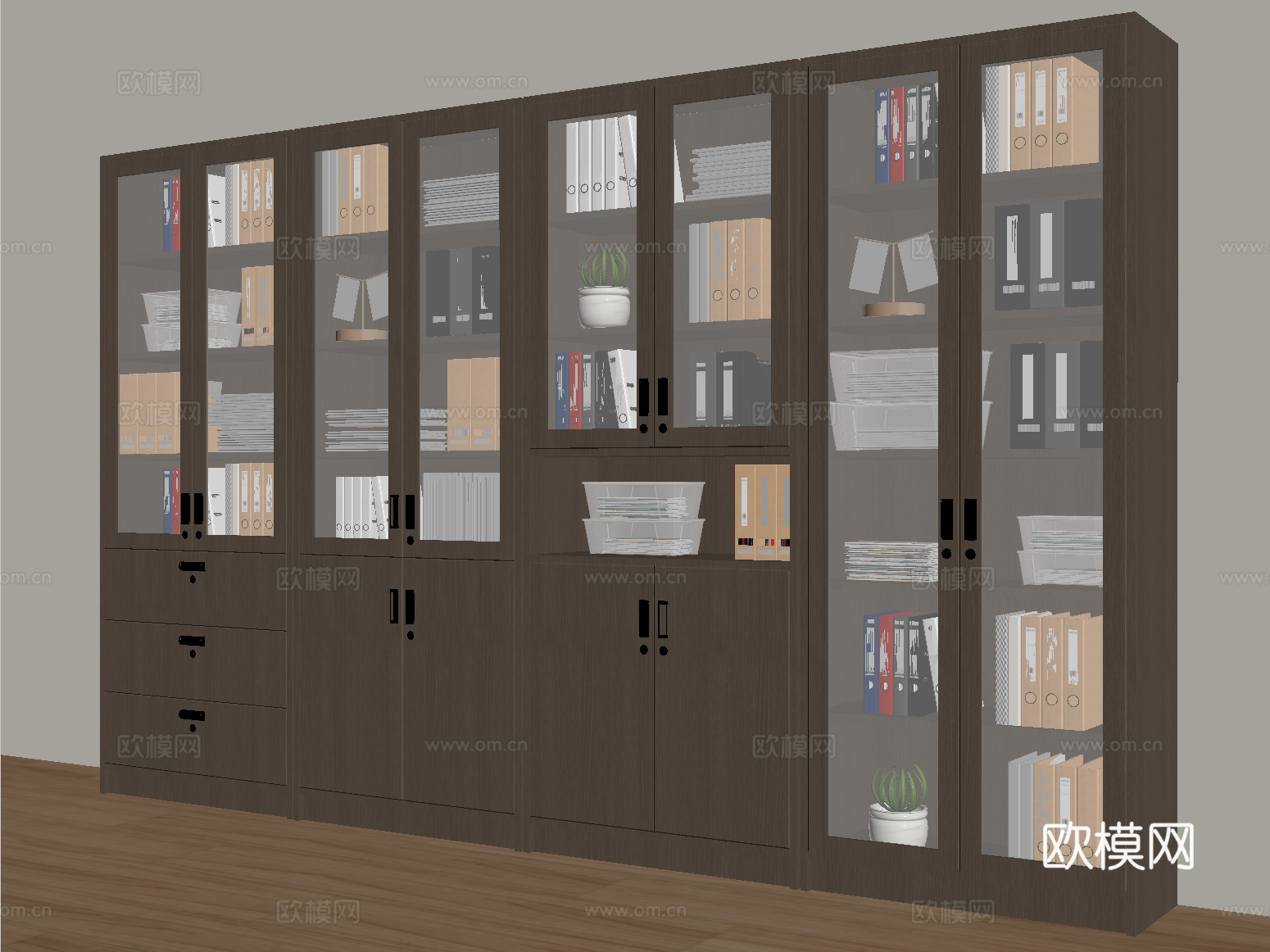 现代文件柜 资料柜 档案柜su模型