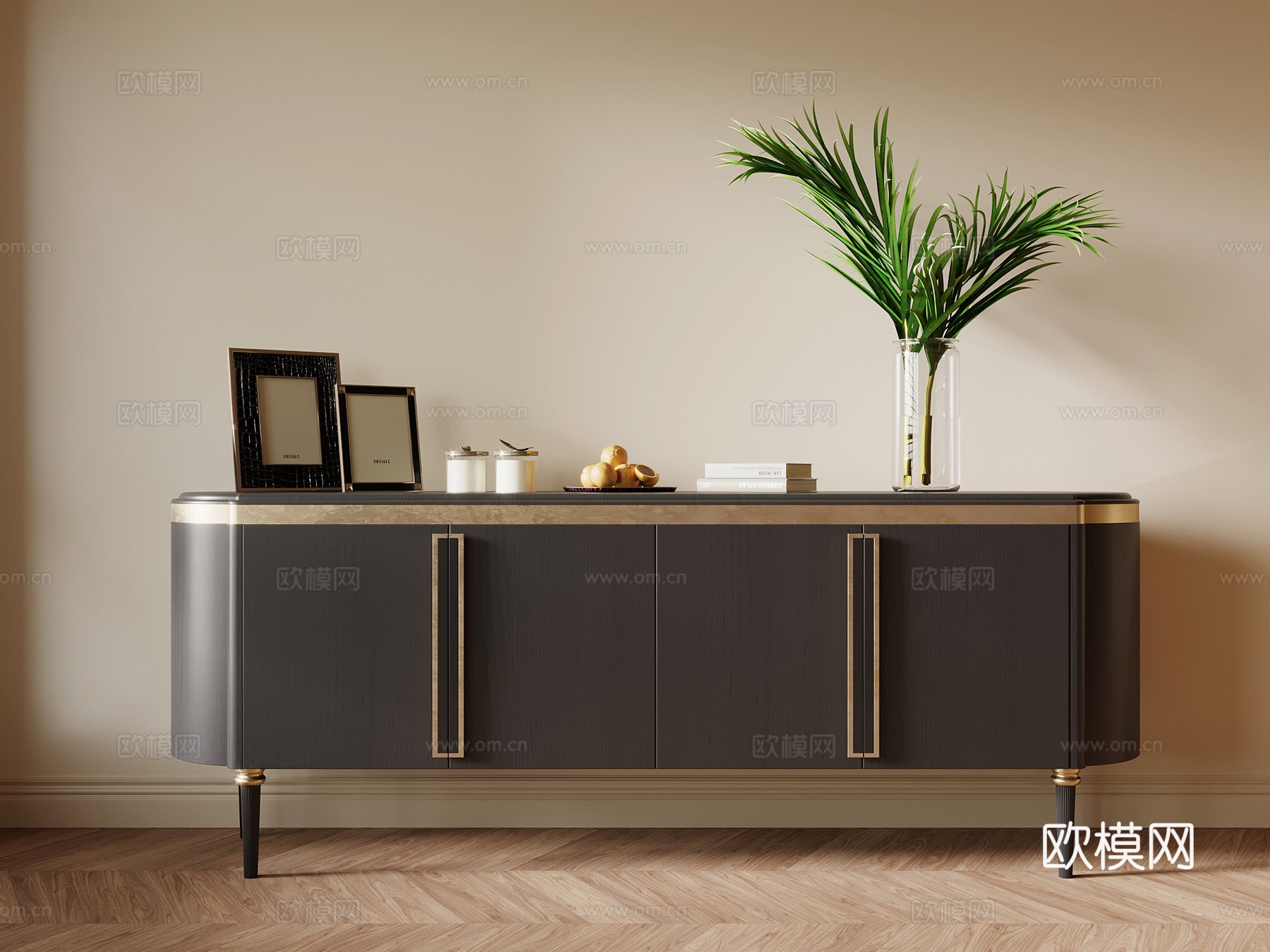 法式复古电视柜  边柜su模型su模型