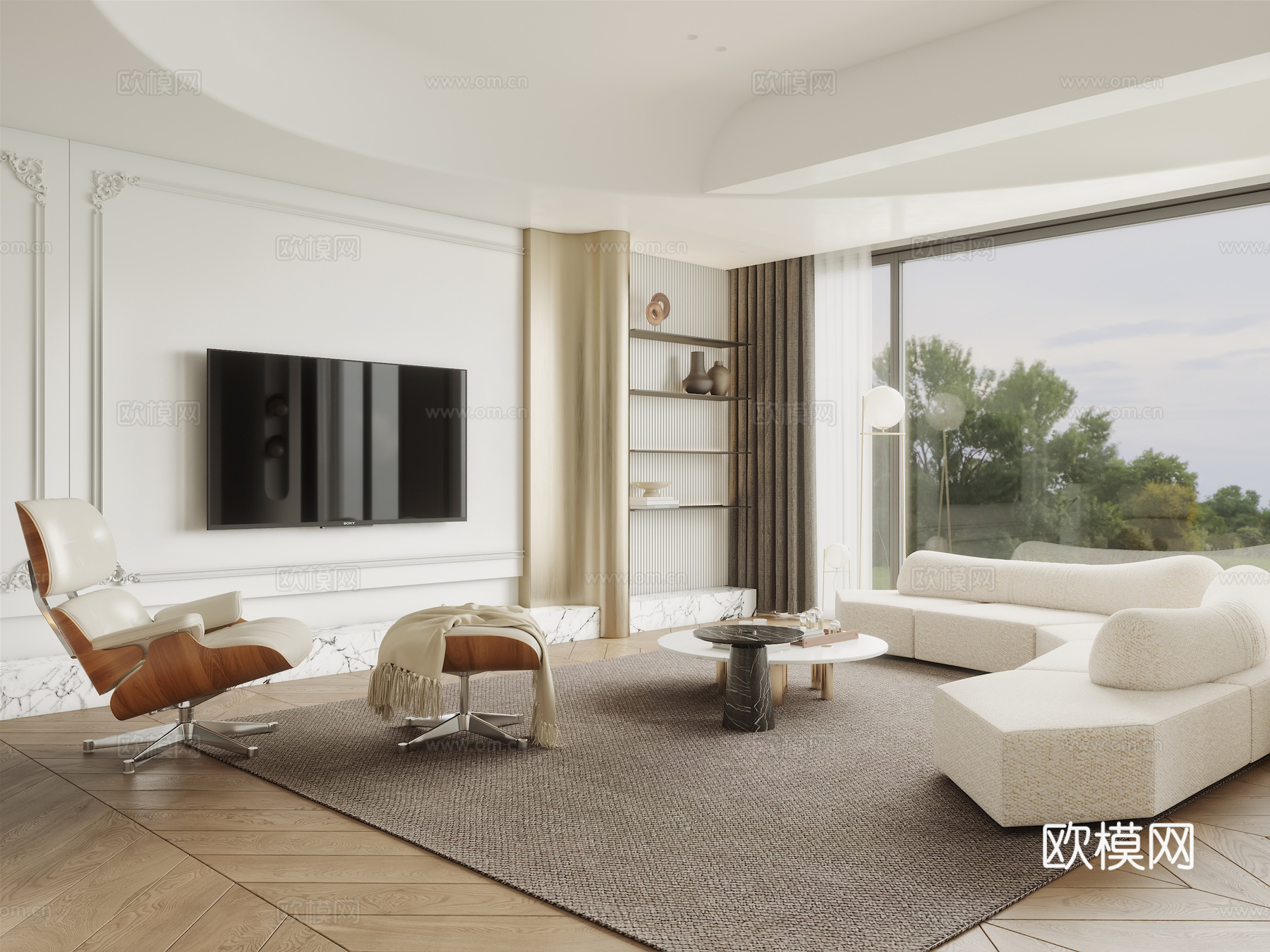 轻奢现代法式别墅 最新全套施工图 效果图合集cad施工图