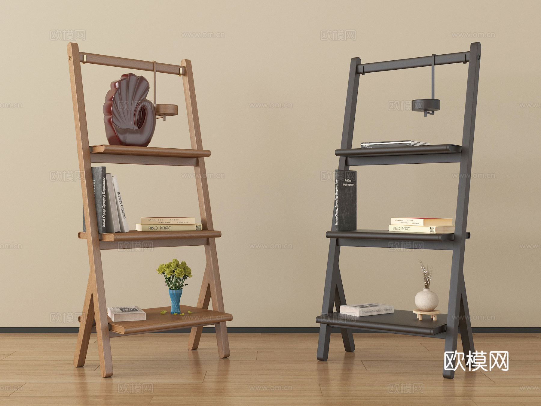 现代置物架 装饰架 摆件su模型