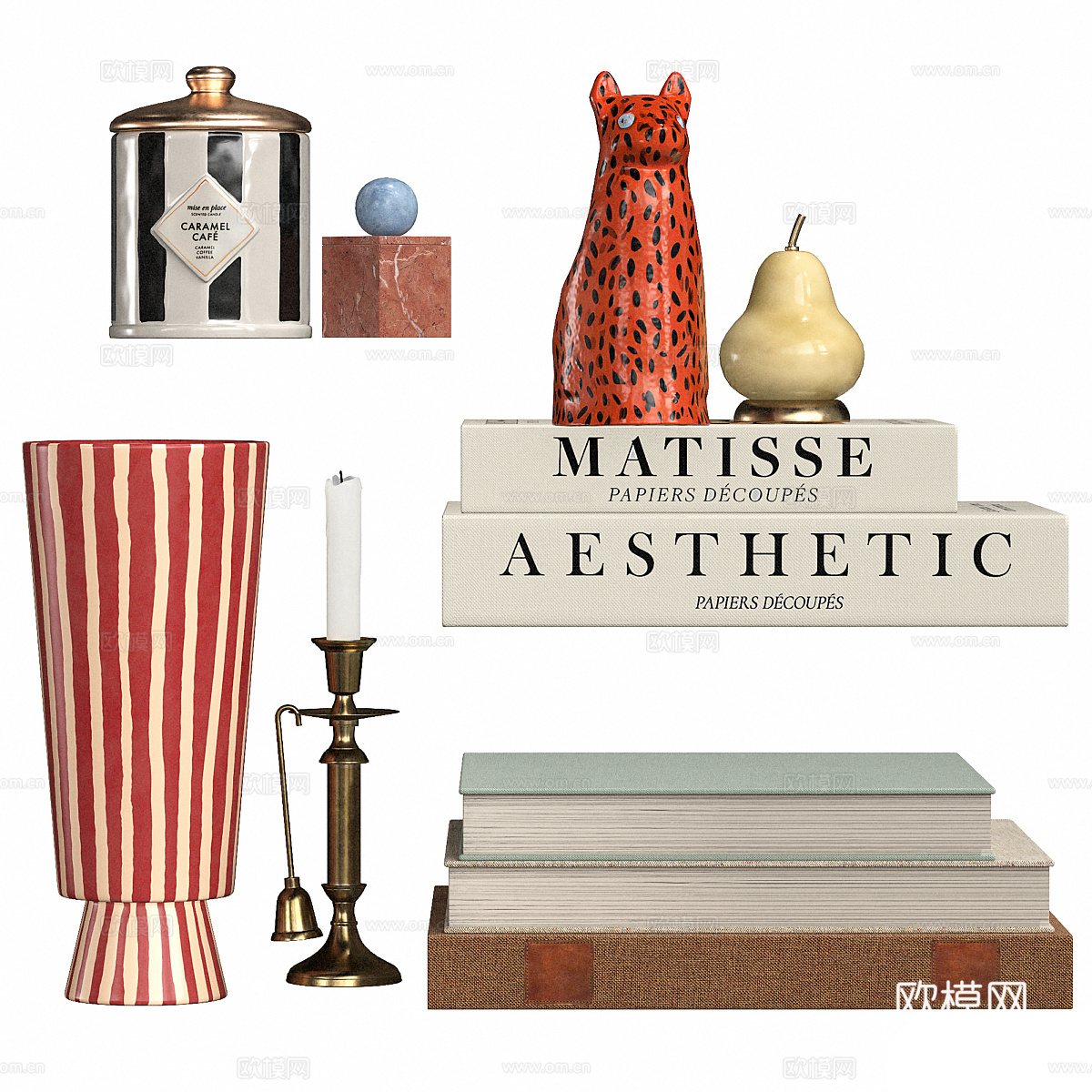 现代奶油风饰品摆件组合3d模型下载（渲染图4）