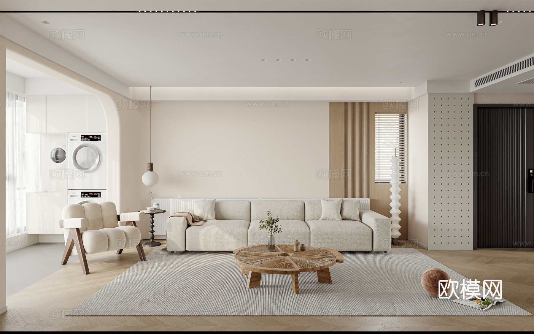 轻奢奶油风大平层样板间 最新全套施工图 效果图合集cad施工图