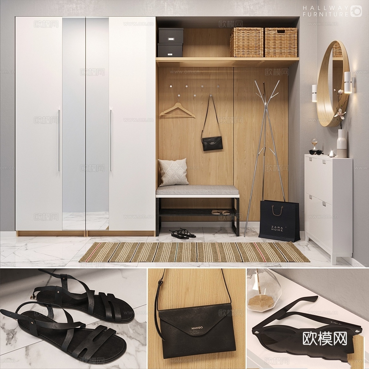 玄关家具_13d模型下载