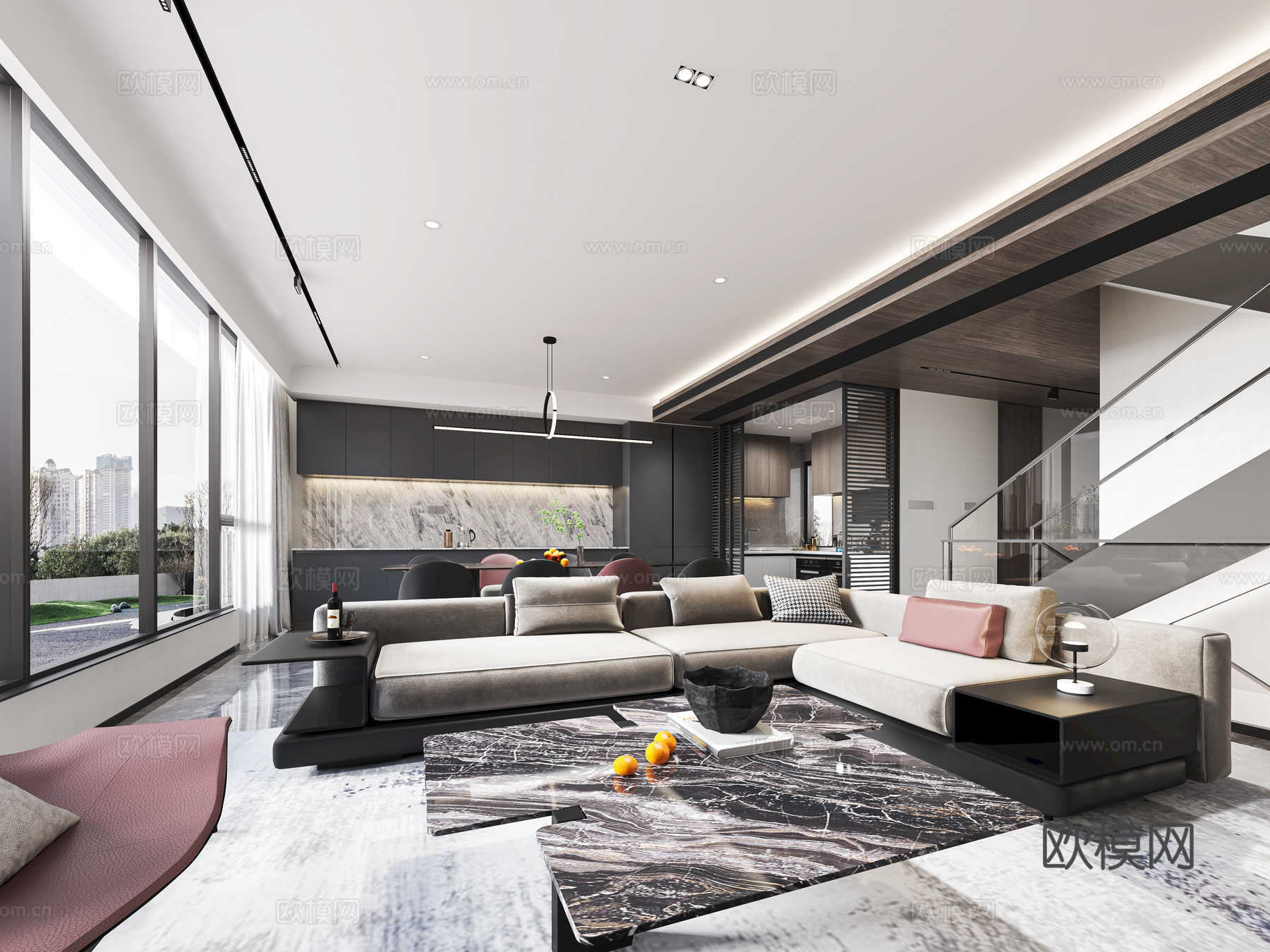 轻奢别墅 样板间 最新全套施工图 效果图合集cad施工图