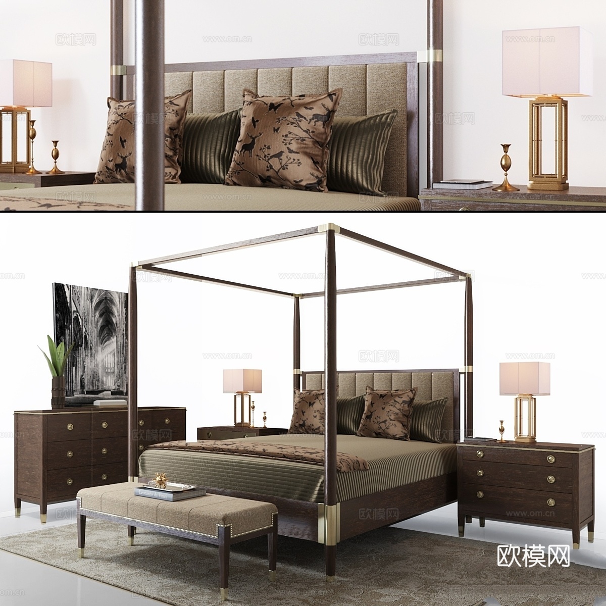 Bernhardt Clarendon 穹顶床3d模型下载