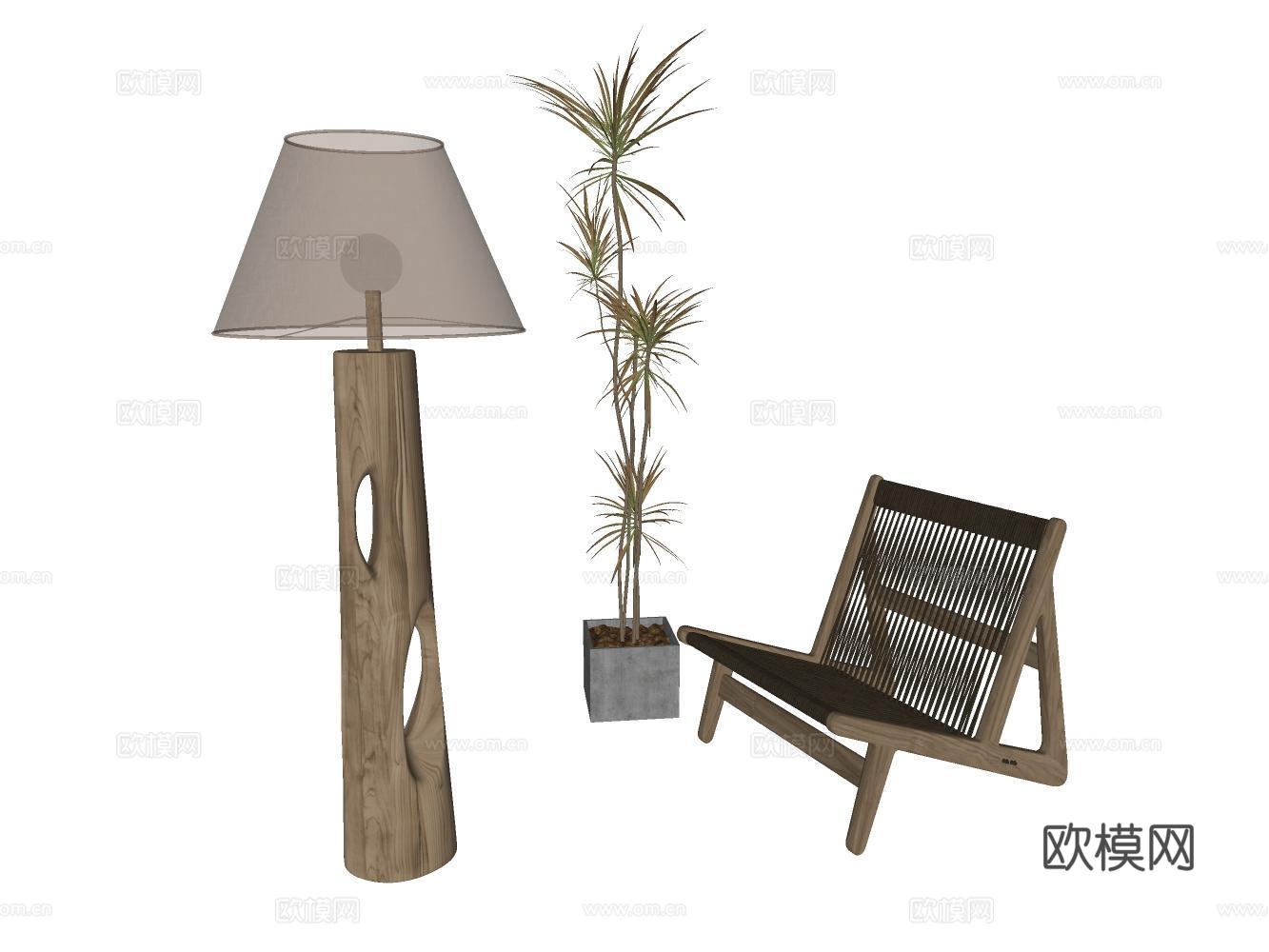 落地灯su模型
