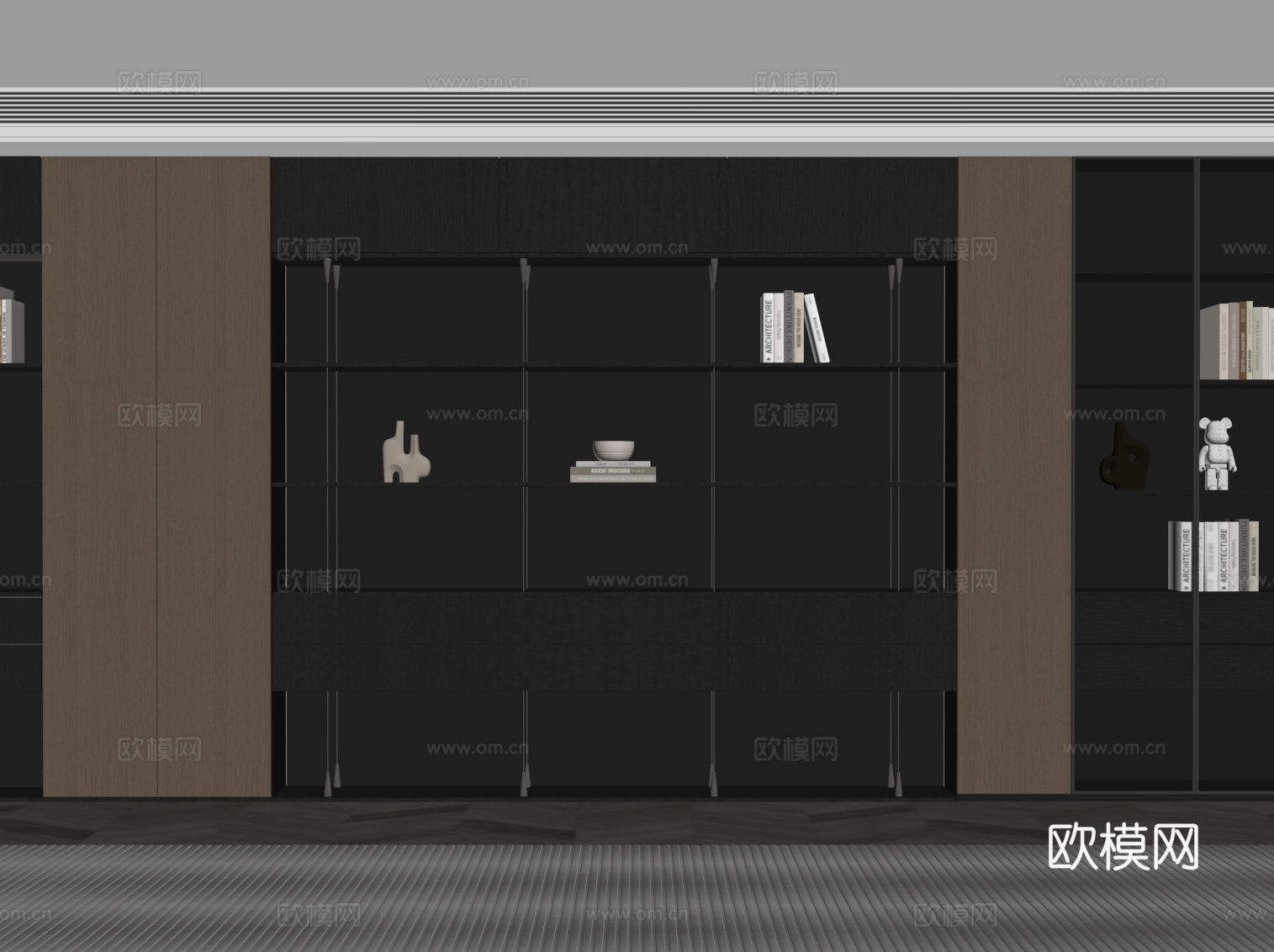 意式书柜免费su模型