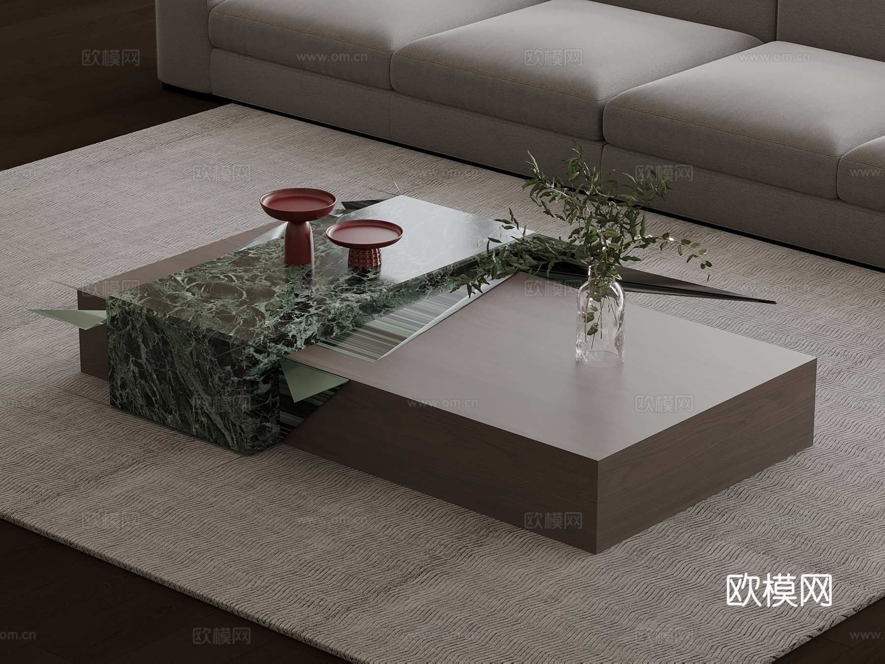 意式茶几免费su模型