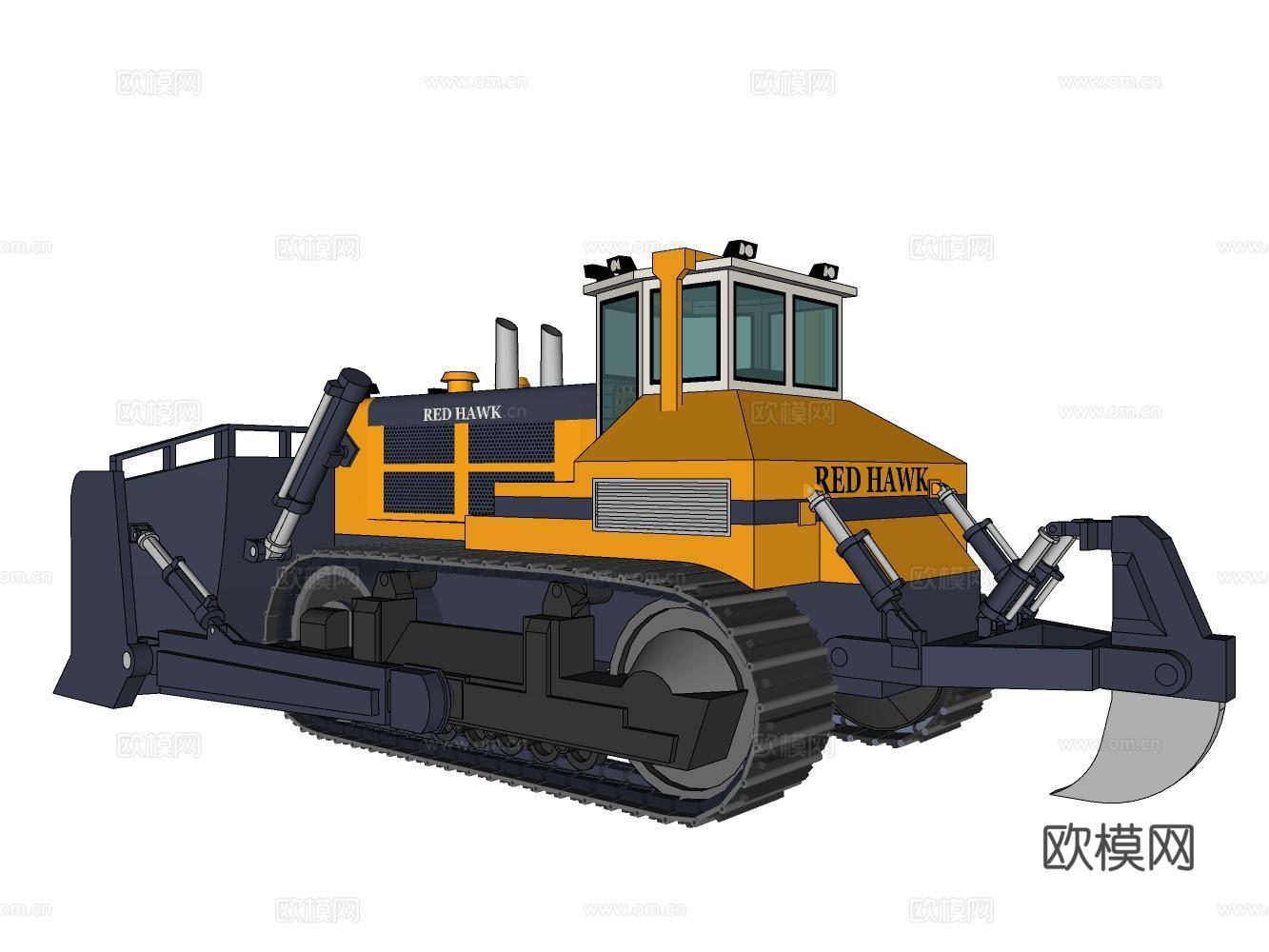 挖掘工程车su模型