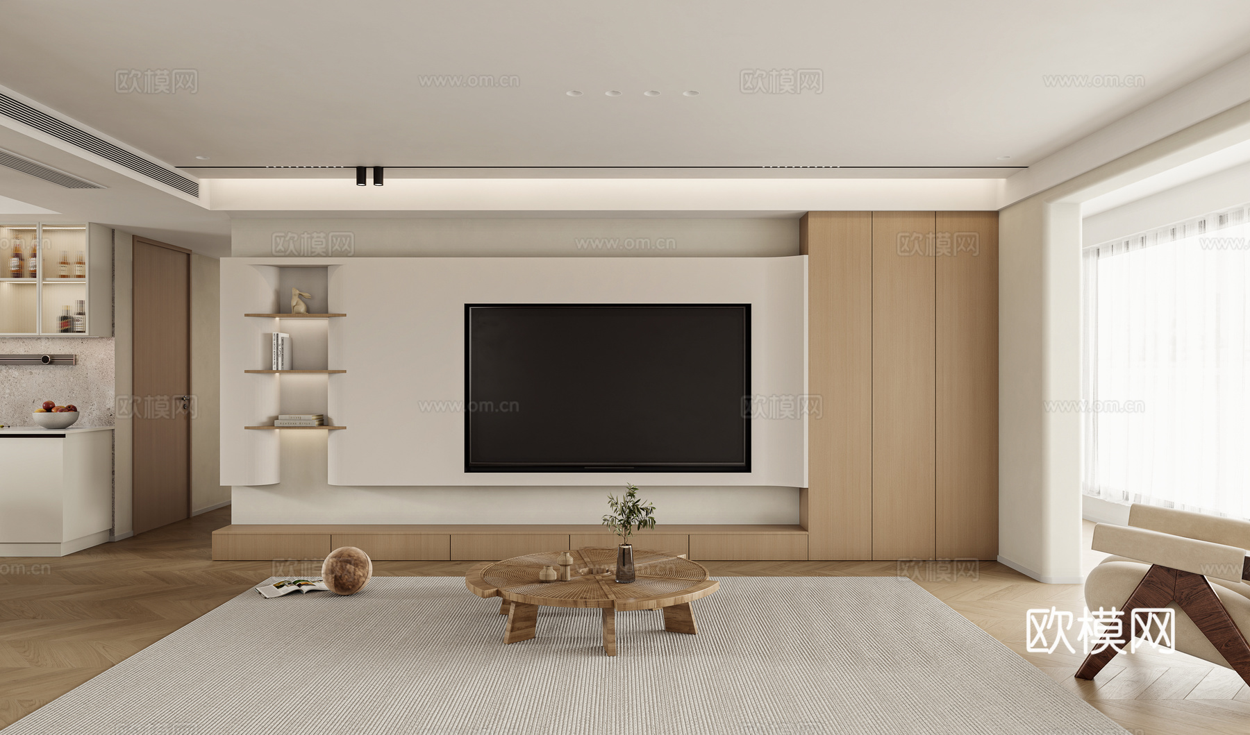 轻奢奶油风大平层样板间 最新全套施工图 效果图合集cad施工图