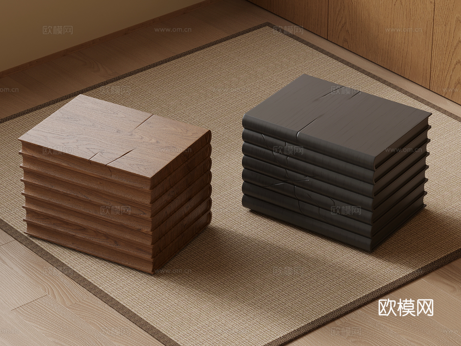 中古风沙发凳su模型