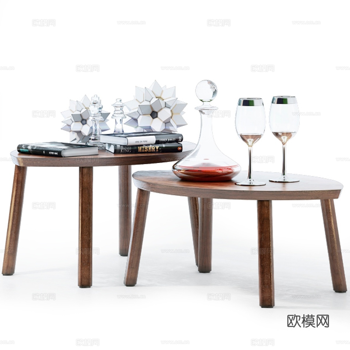 宜家斯德哥尔摩系列 2件套桌+装饰品3d模型下载