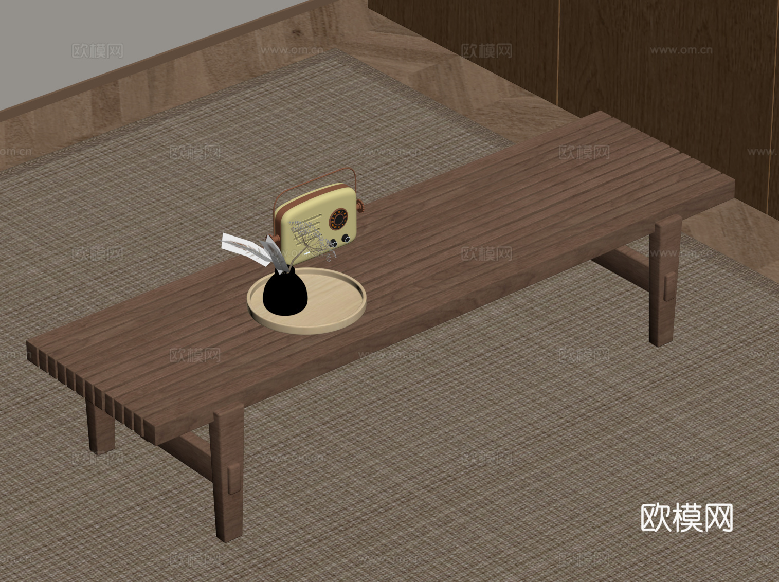 中古风换鞋凳su模型