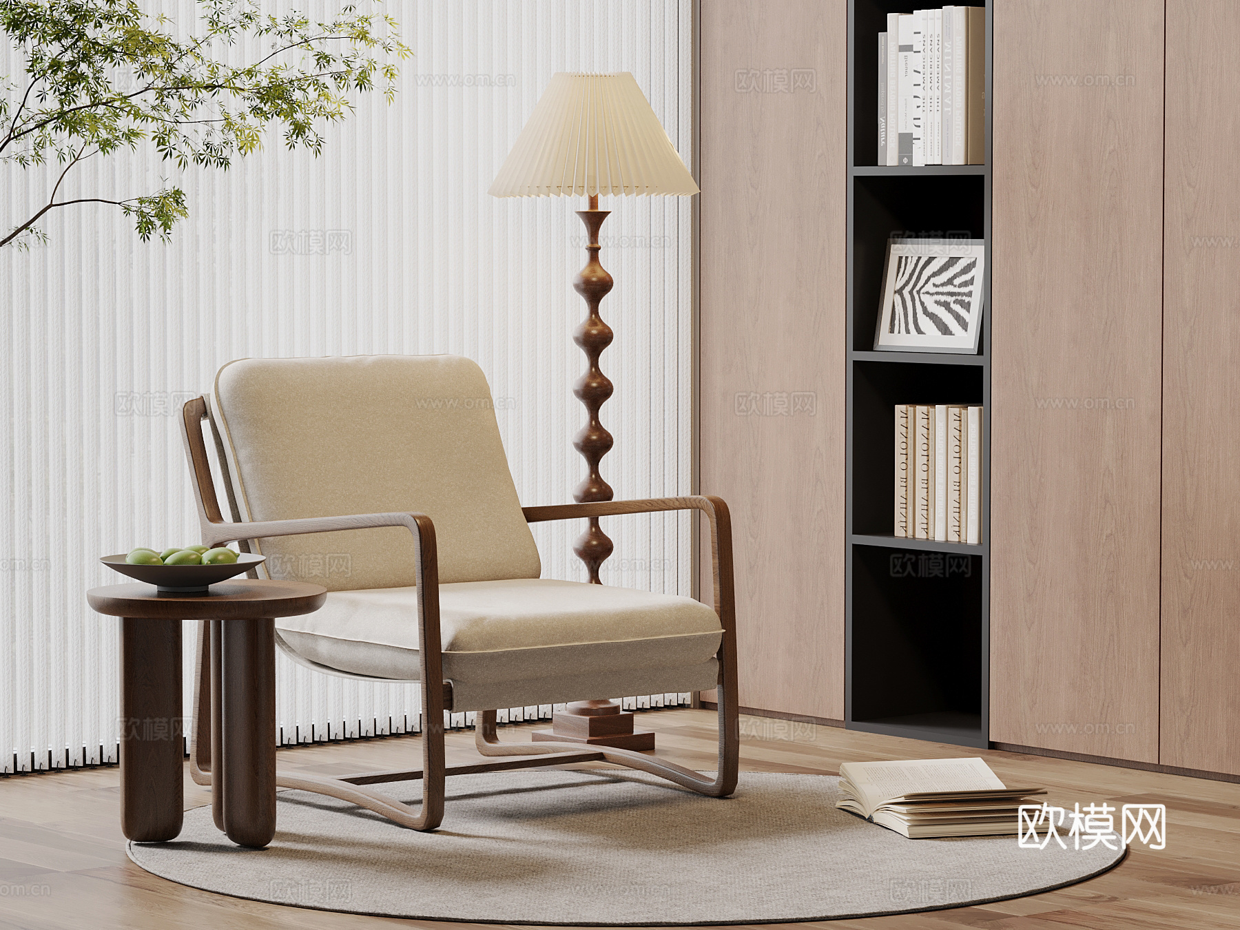 中古风休闲椅su模型