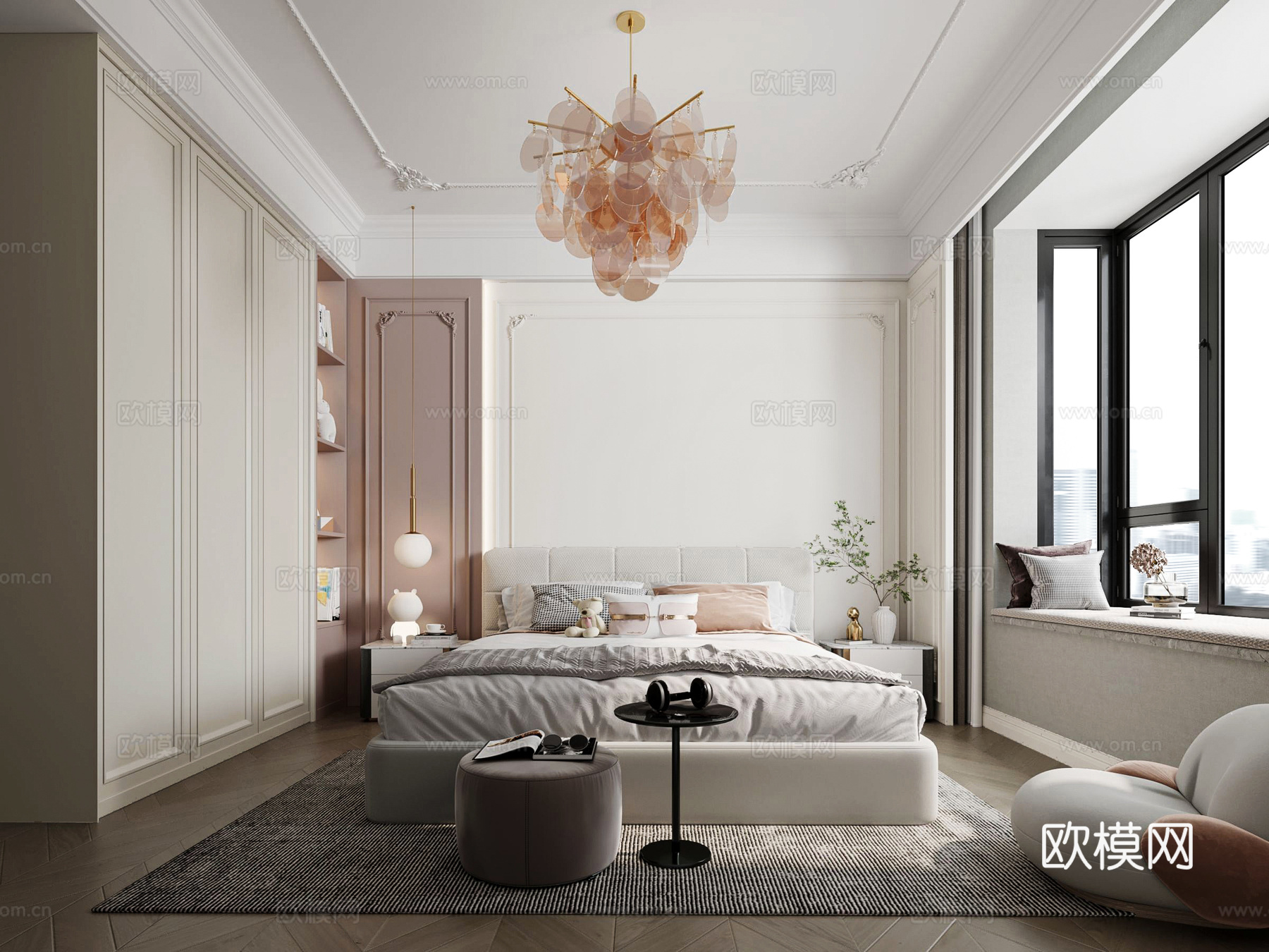 轻奢现代法式别墅 最新全套施工图 效果图合集cad施工图