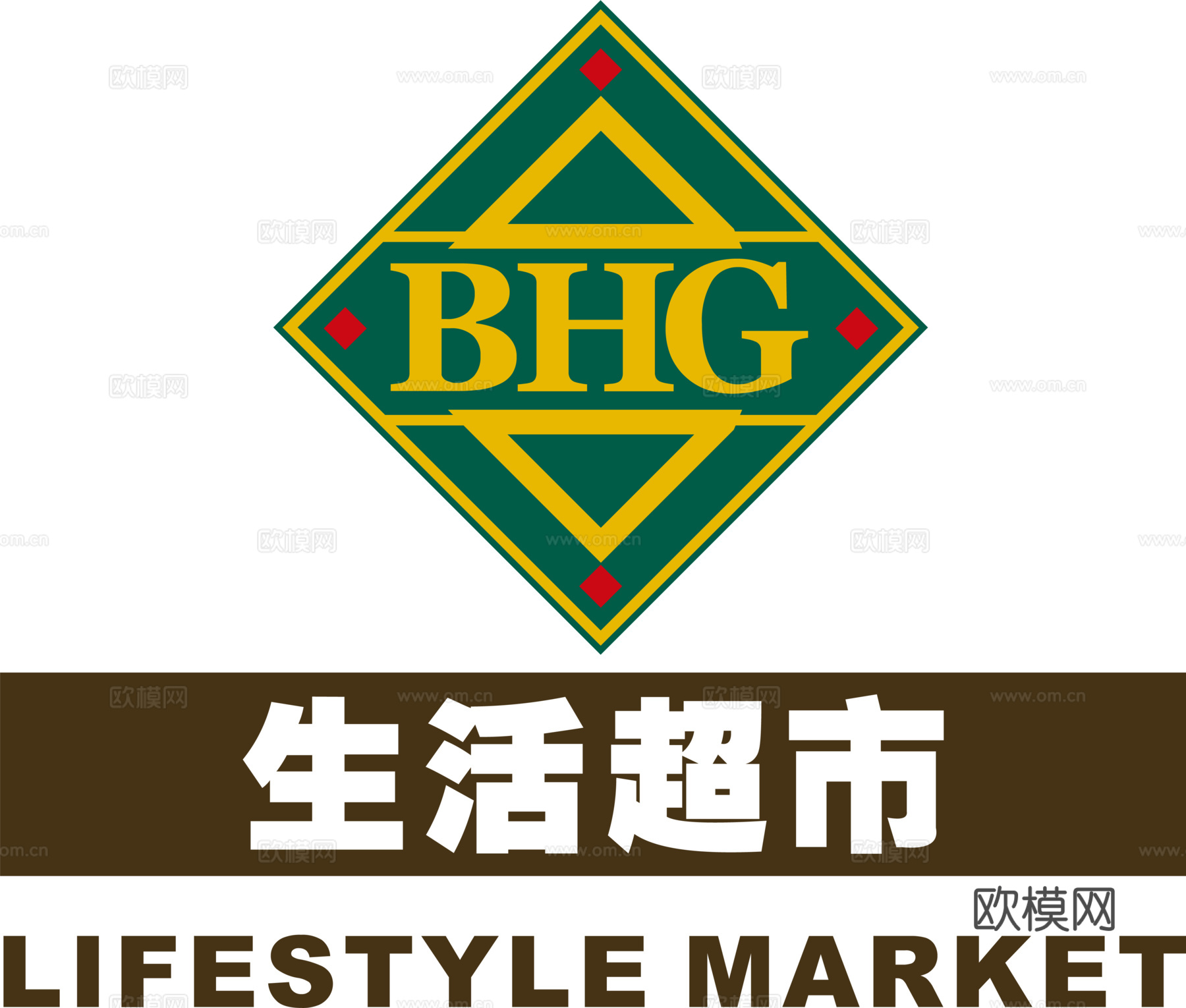 BHG生活超市，超市便利店logo