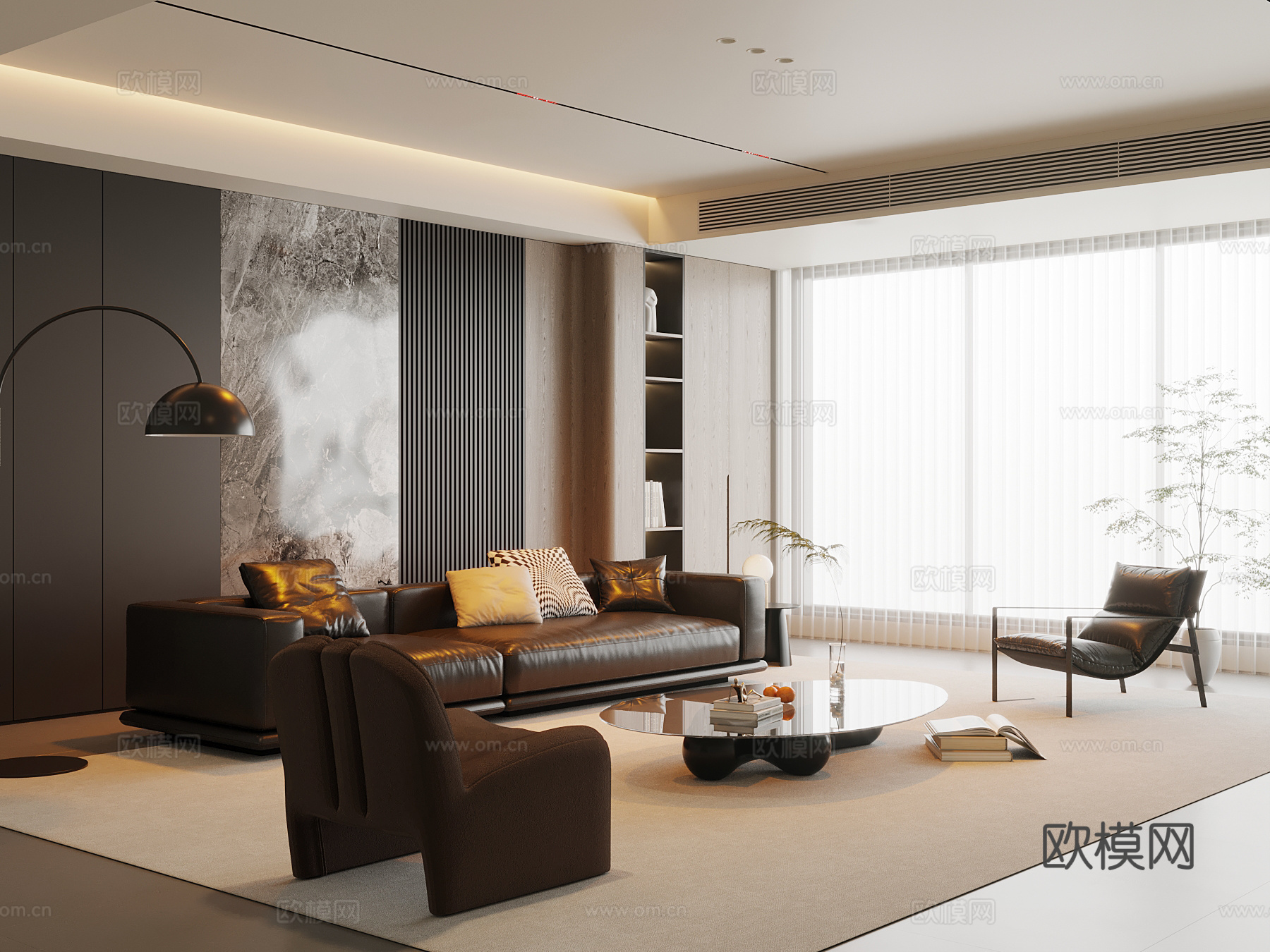 意式客厅su模型