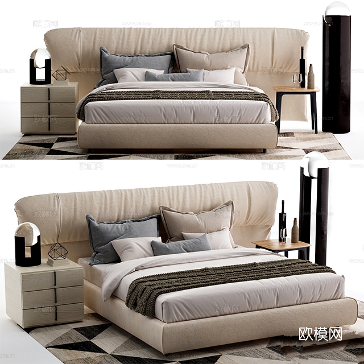 Softwing Flou床013d模型下载