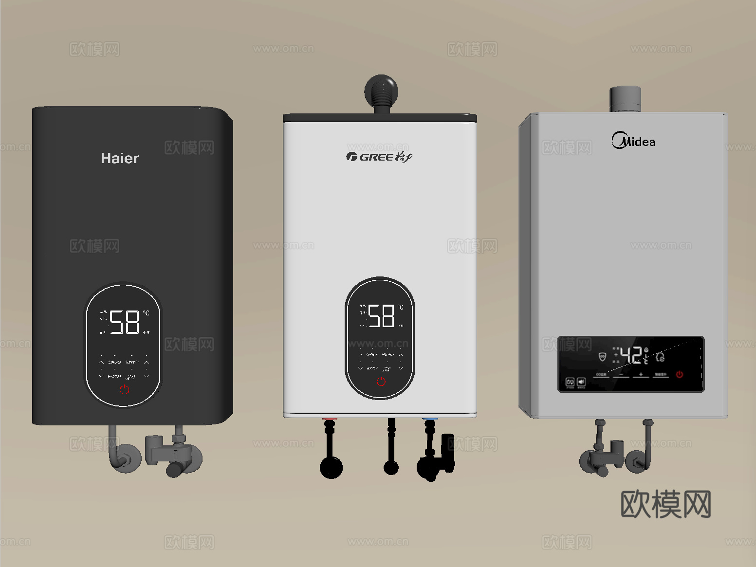 现代热水器 燃气热水器su模型
