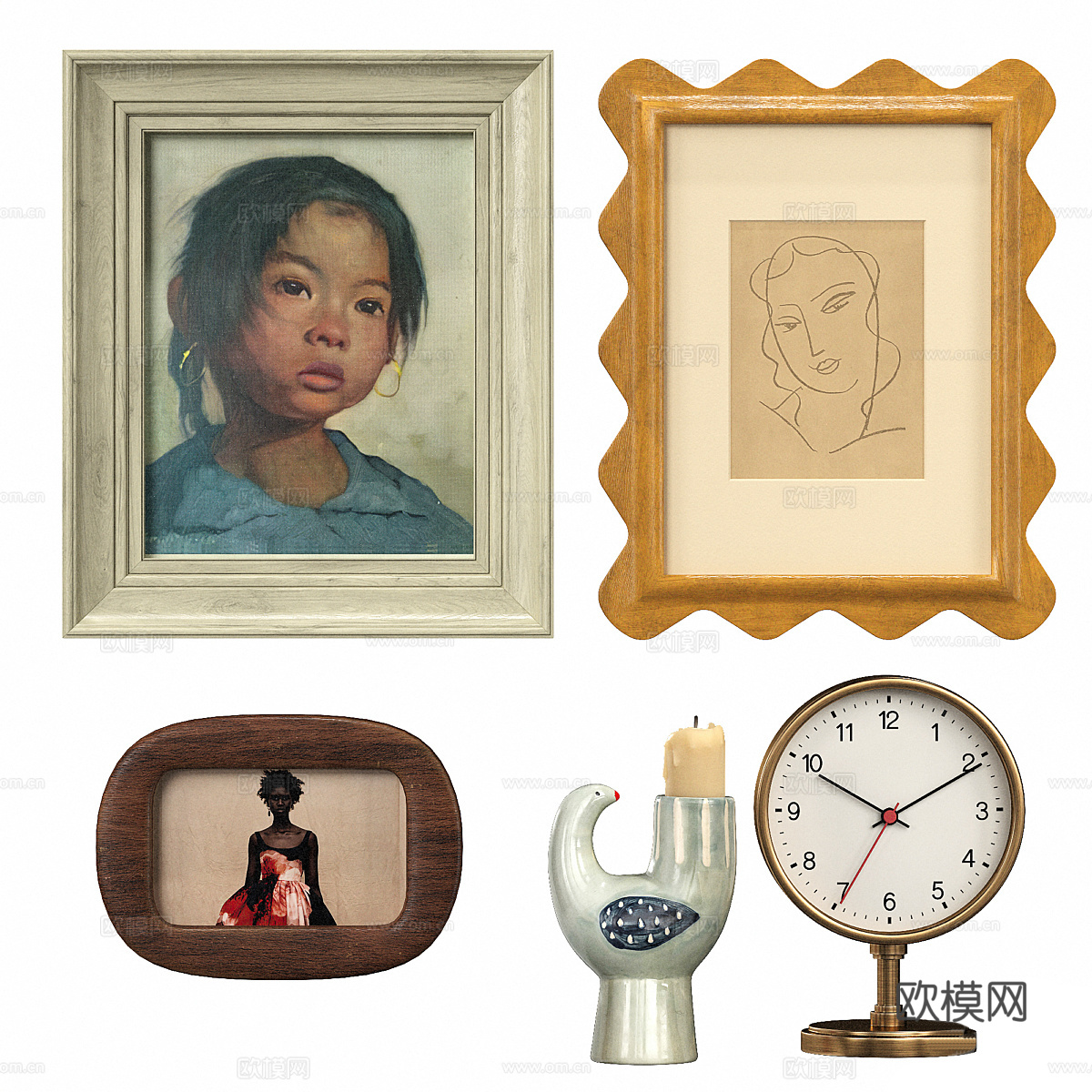 现代奶油风饰品摆件组合3d模型下载（渲染图3）