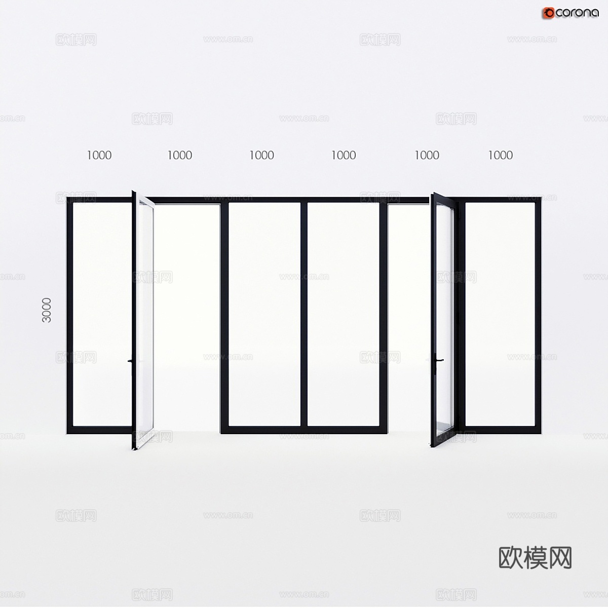 阳台门 Alumil3d模型下载