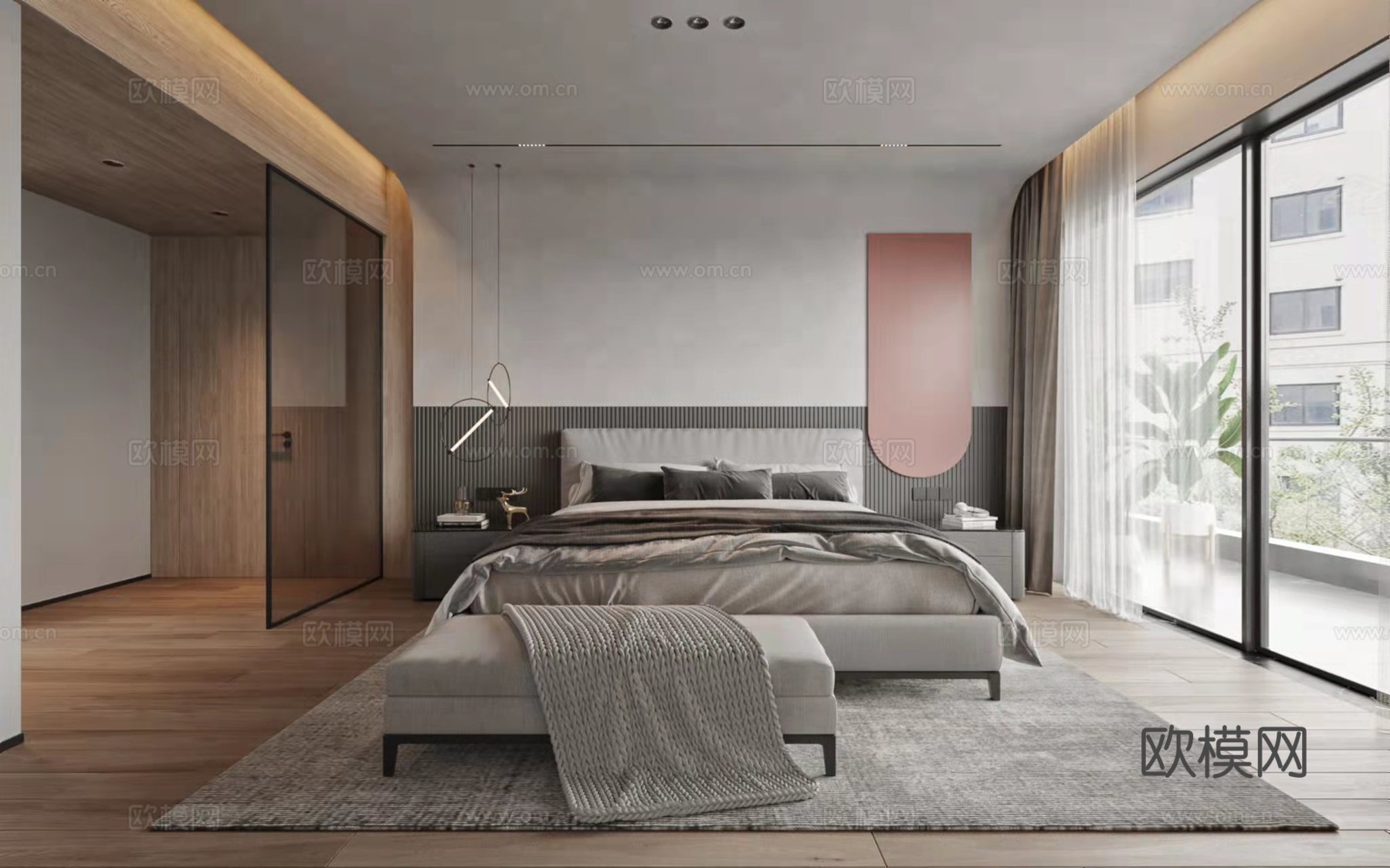 轻奢别墅 样板间 最新全套施工图 效果图合集cad施工图下载（渲染图4）