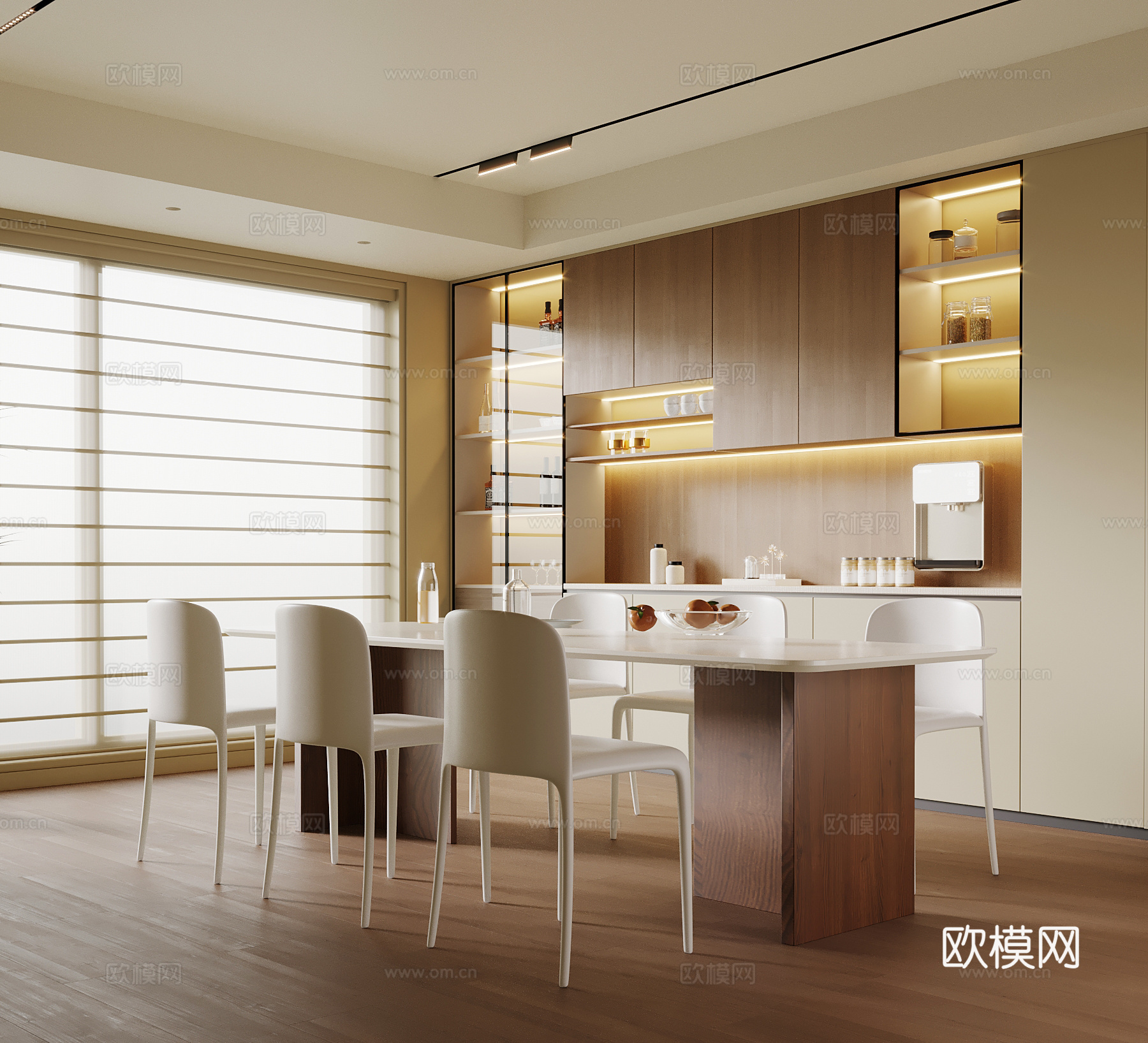 中古风餐厅su模型