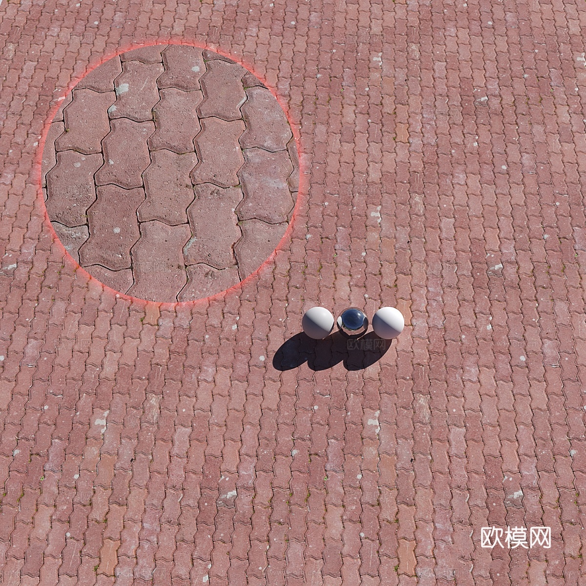 人行道瓷砖_13d模型下载