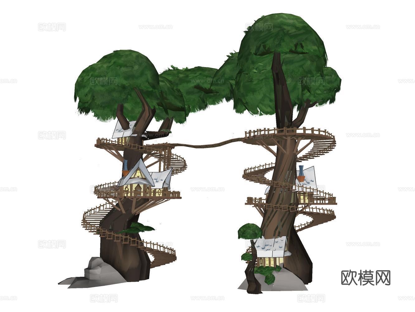 树屋su模型