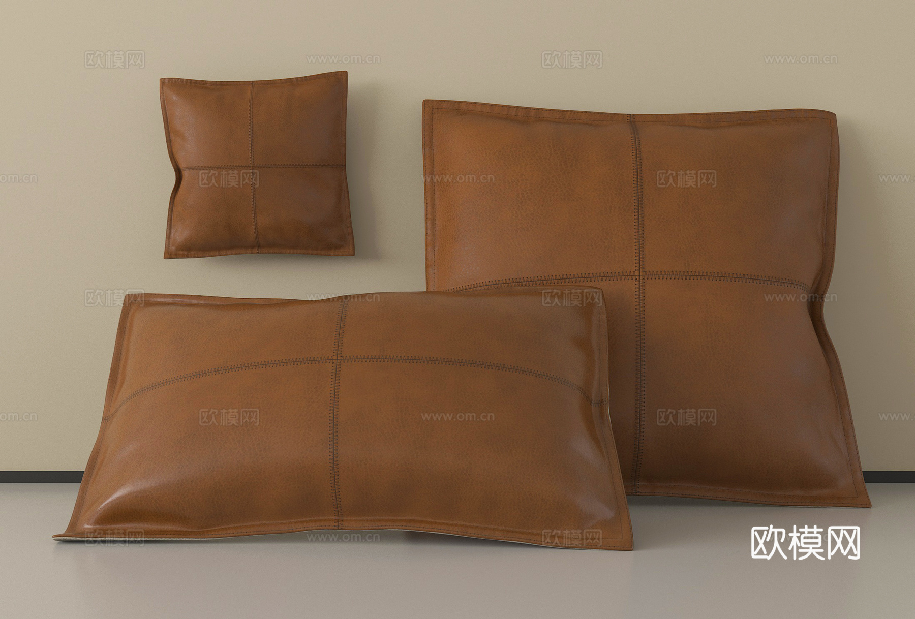 现代抱枕 皮革抱枕su模型