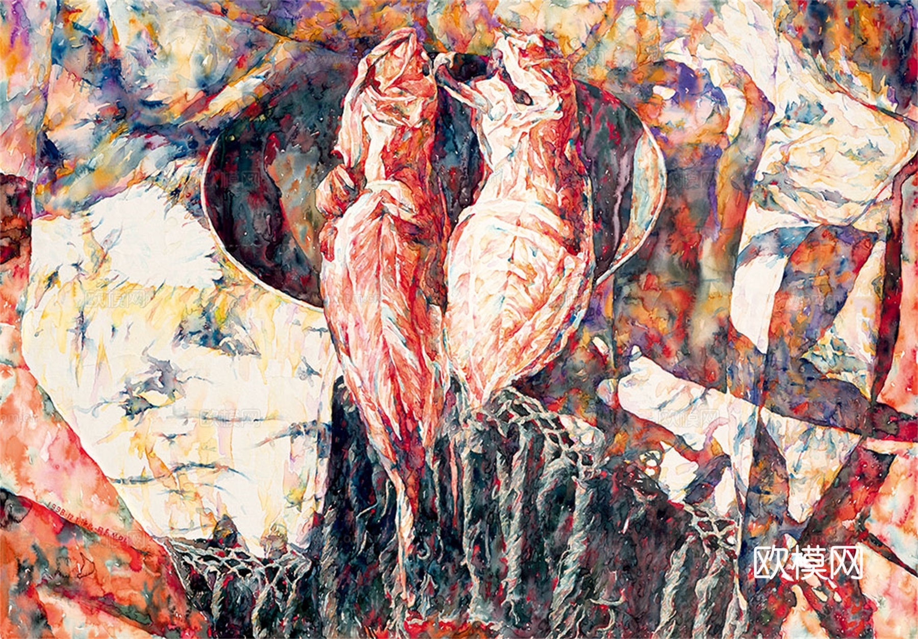 抽象油画，抽象画，装饰画，艺术画，创意画，现代绘画