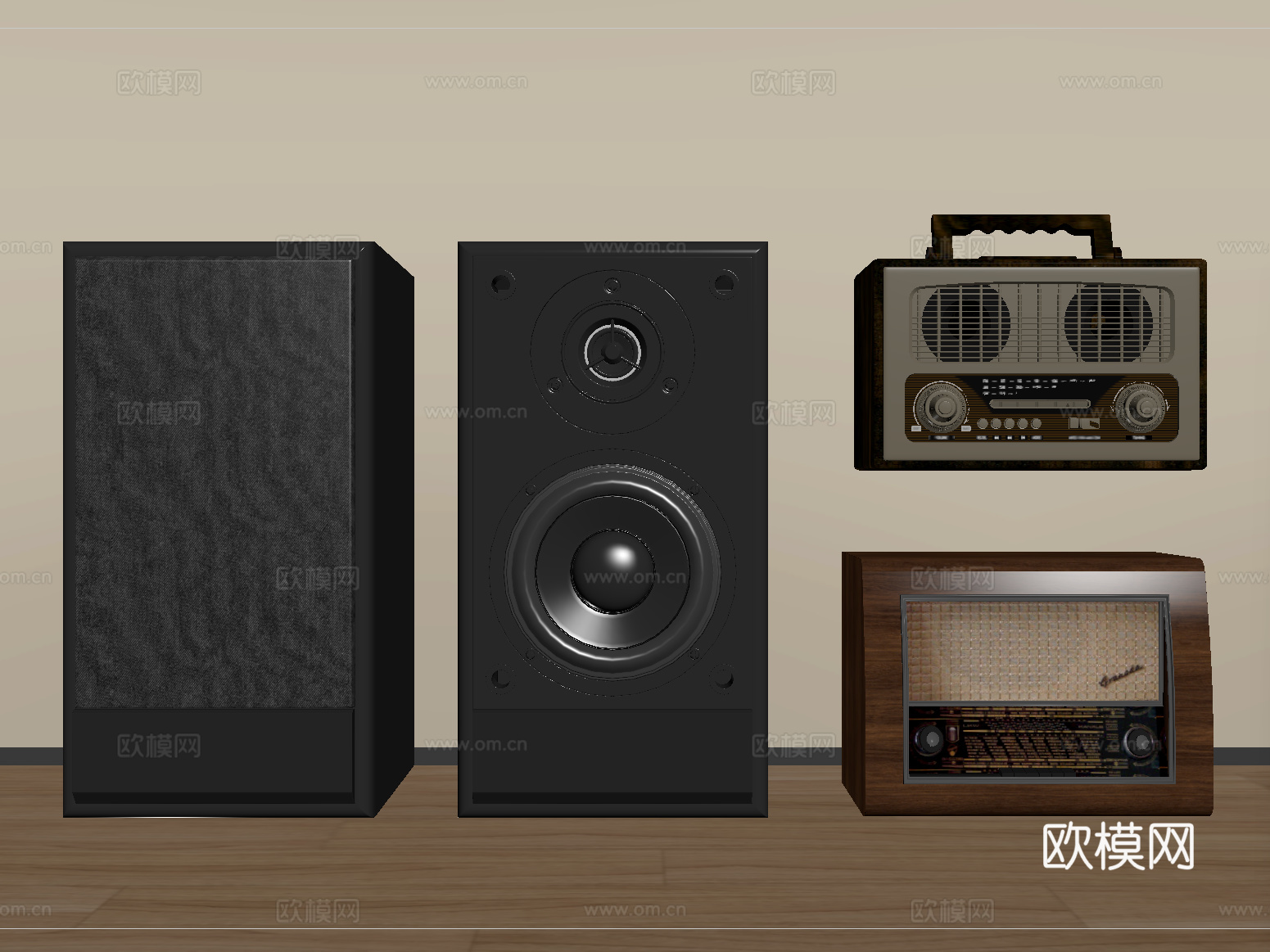现代音响 低音炮 影音设备su模型