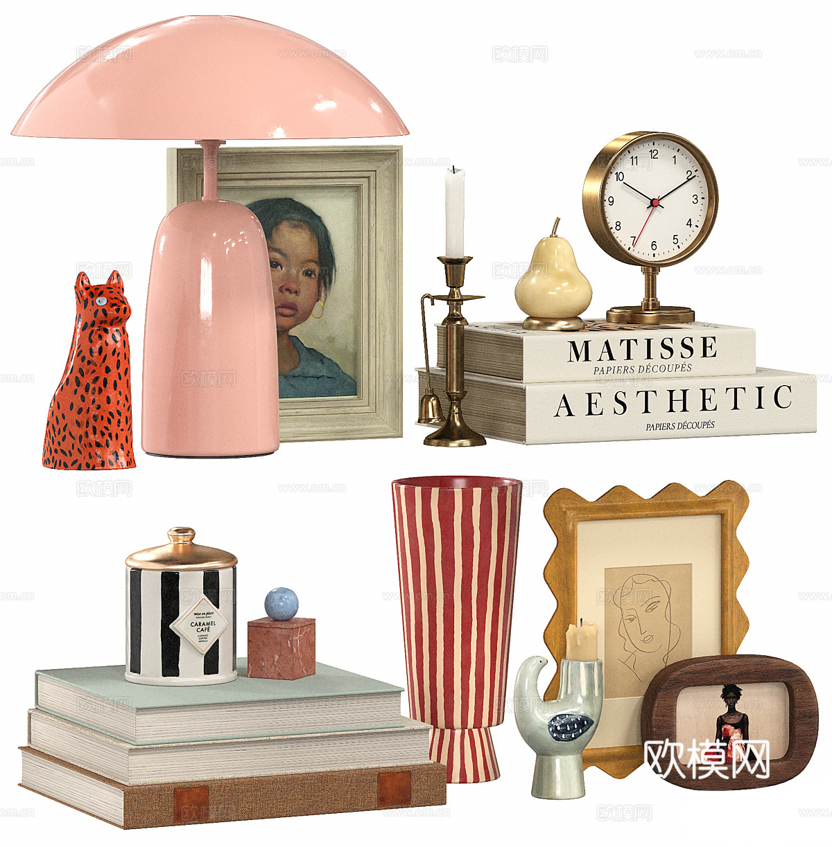 现代奶油风饰品摆件组合3d模型下载（渲染图2）