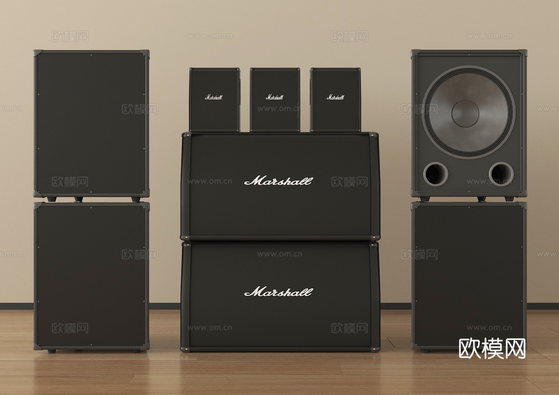 现代音响 低音炮su模型