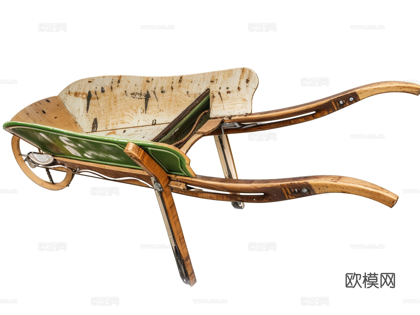 独轮车工地推车su模型