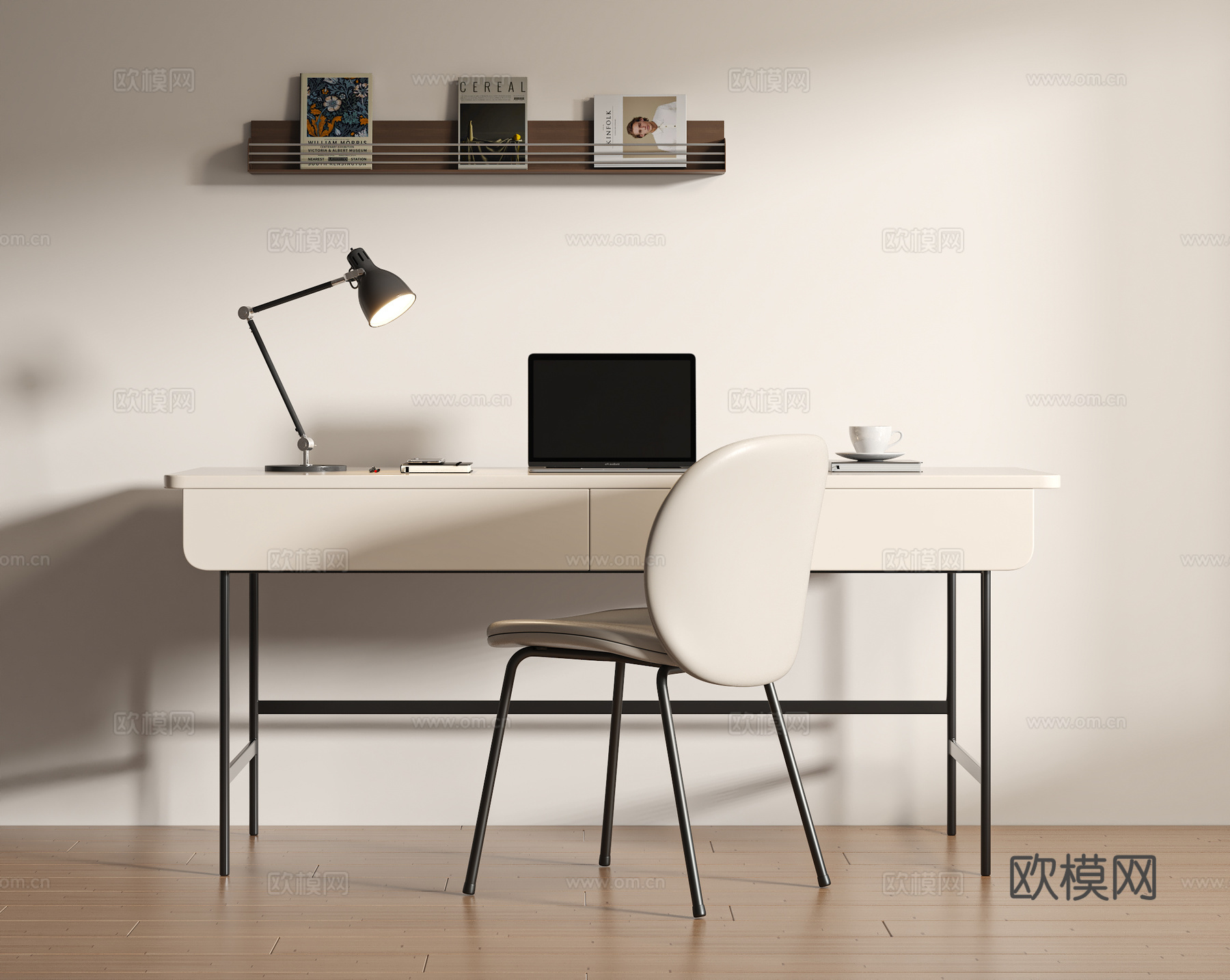 现代书桌su模型