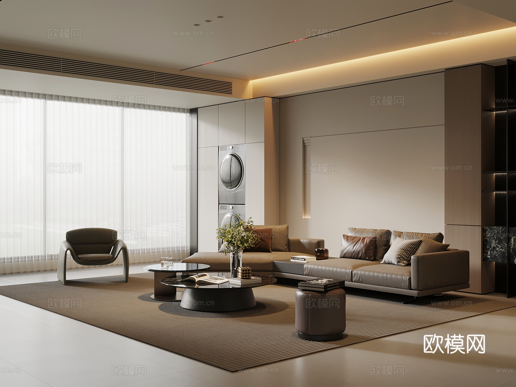 意式客厅su模型