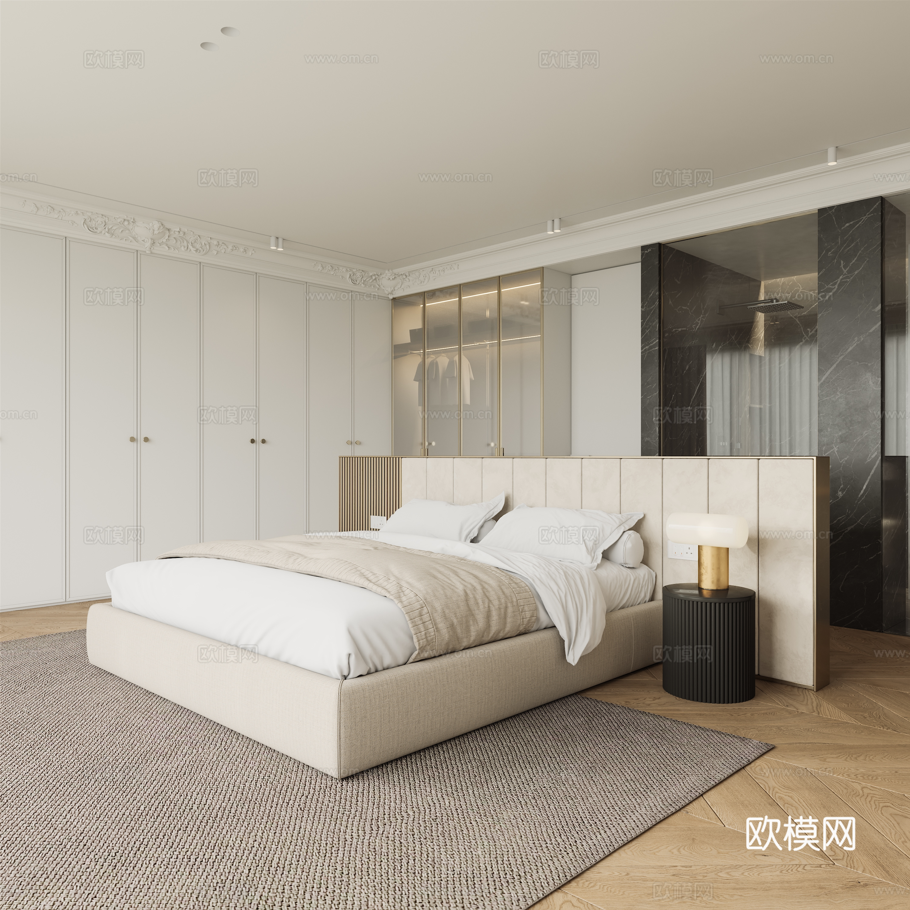 轻奢现代法式别墅 最新全套施工图 效果图合集cad施工图