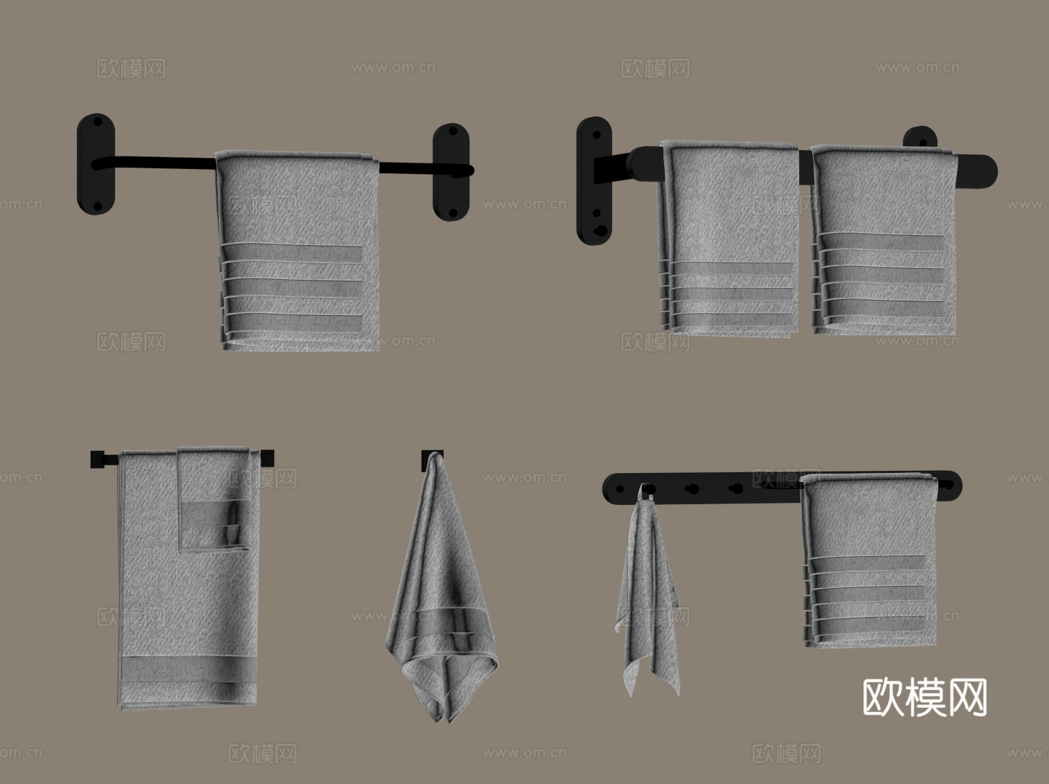 现代意式毛巾架su模型
