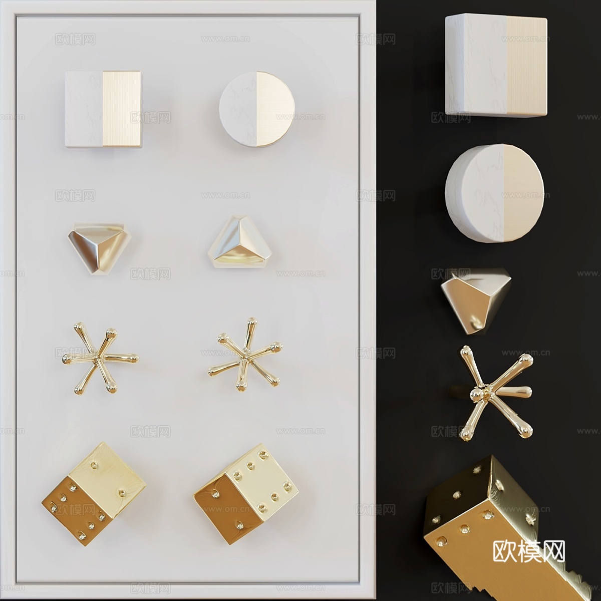 旋钮之家 - 家具把手套装13d模型下载