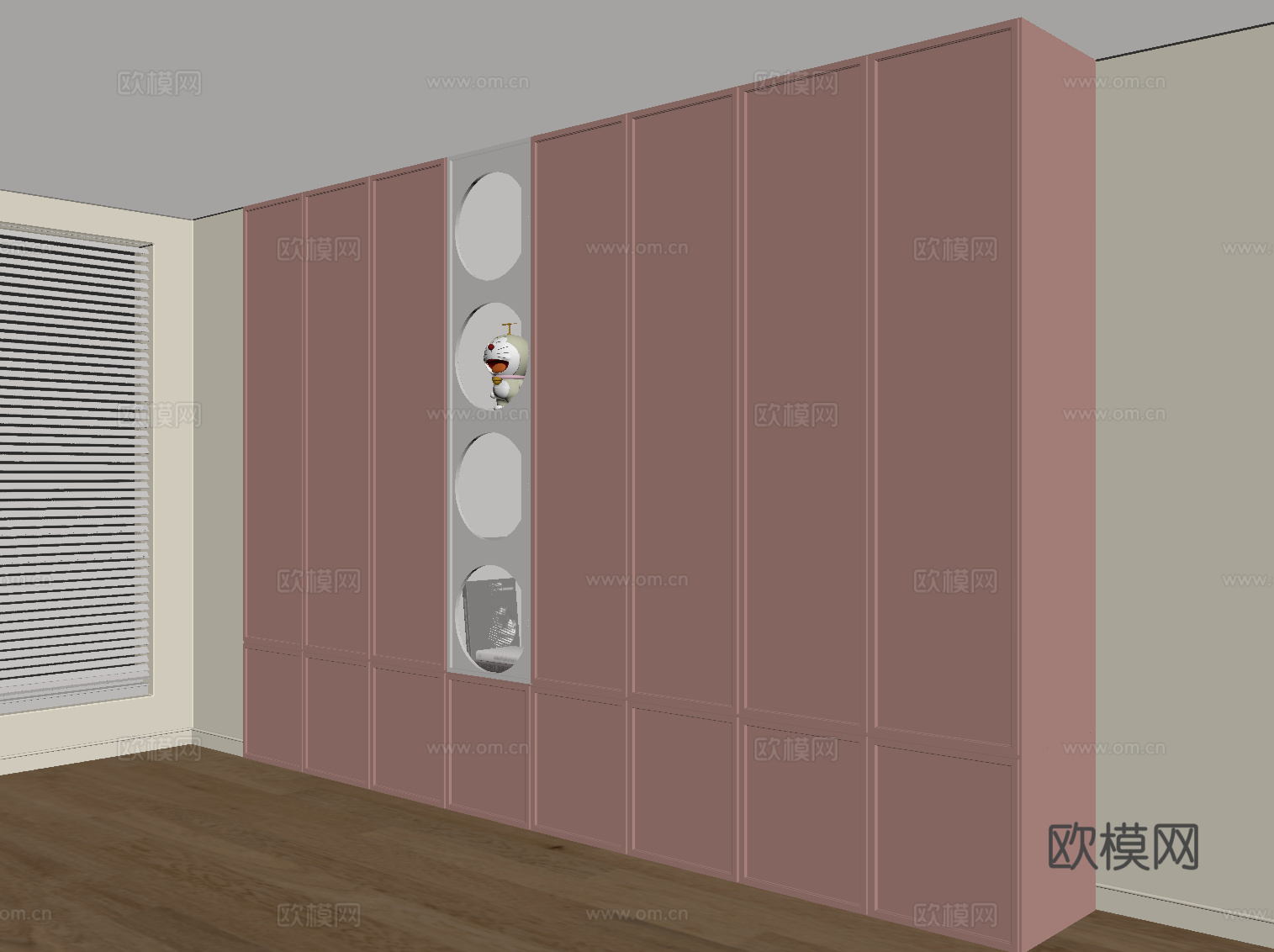 现代儿童衣柜su模型