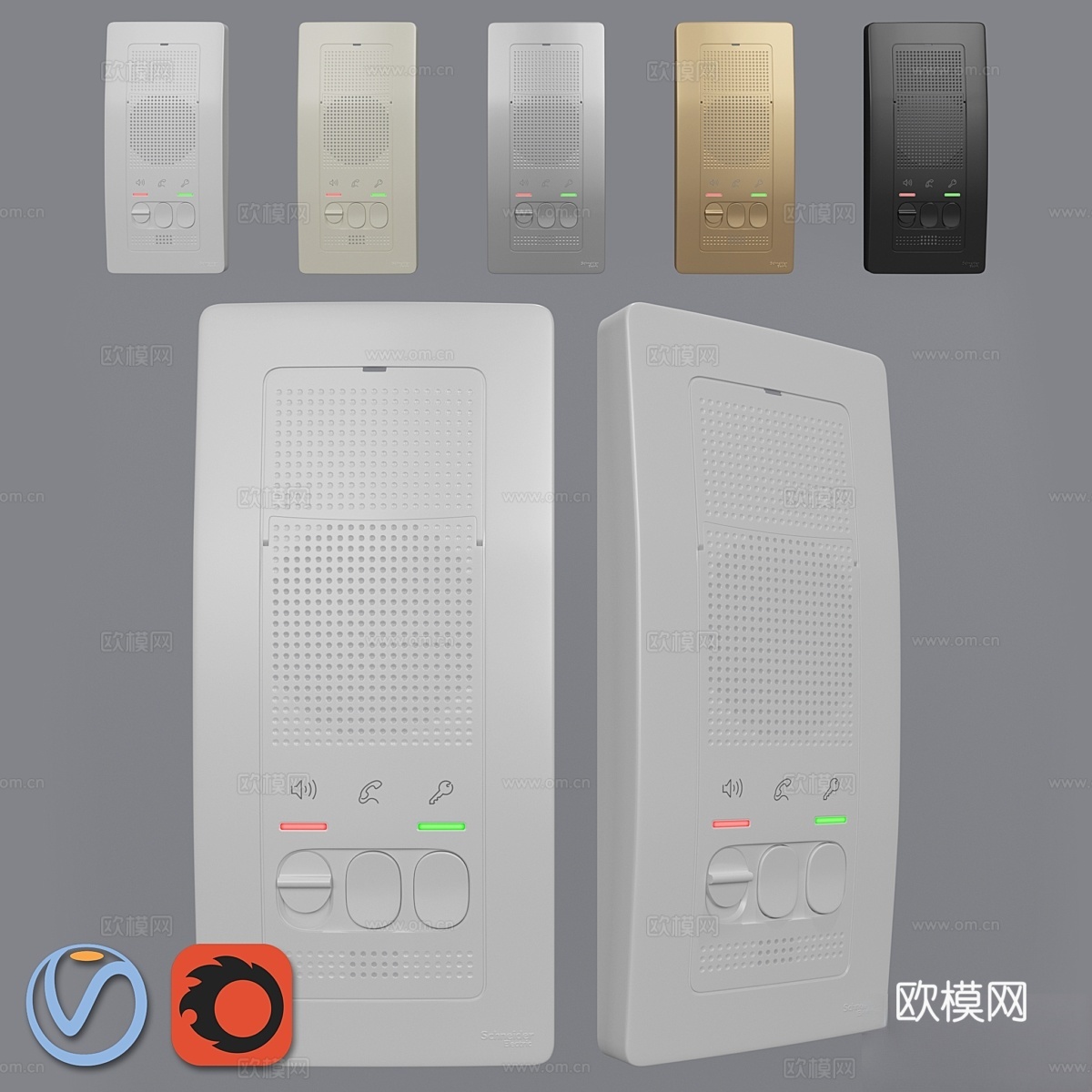 施耐德电气Blanca对讲机3d模型下载