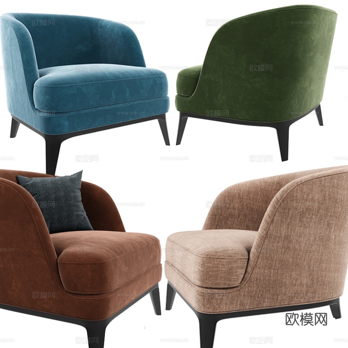 塞舌尔木饰边椅子3d模型下载