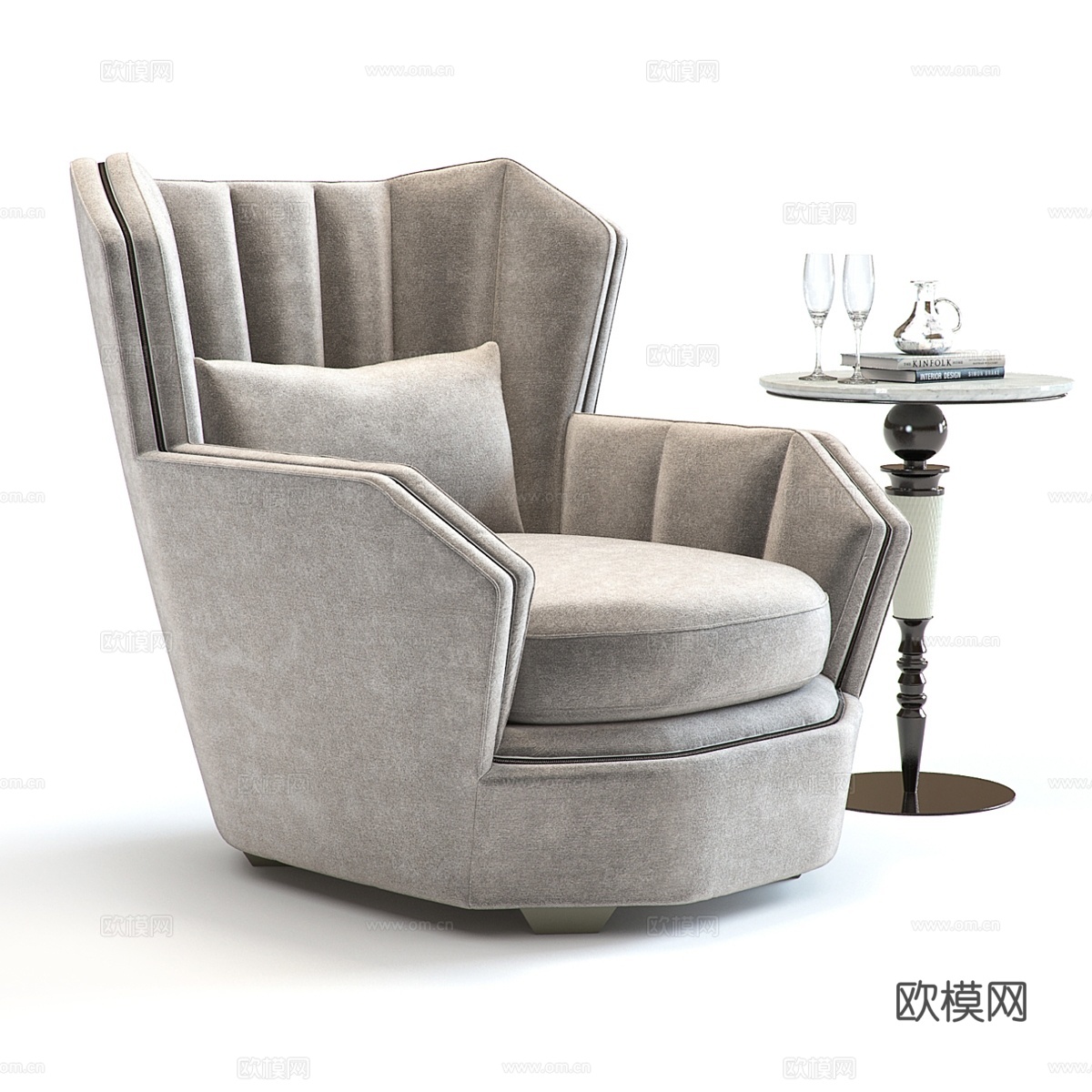 海明威扶手椅3d模型下载